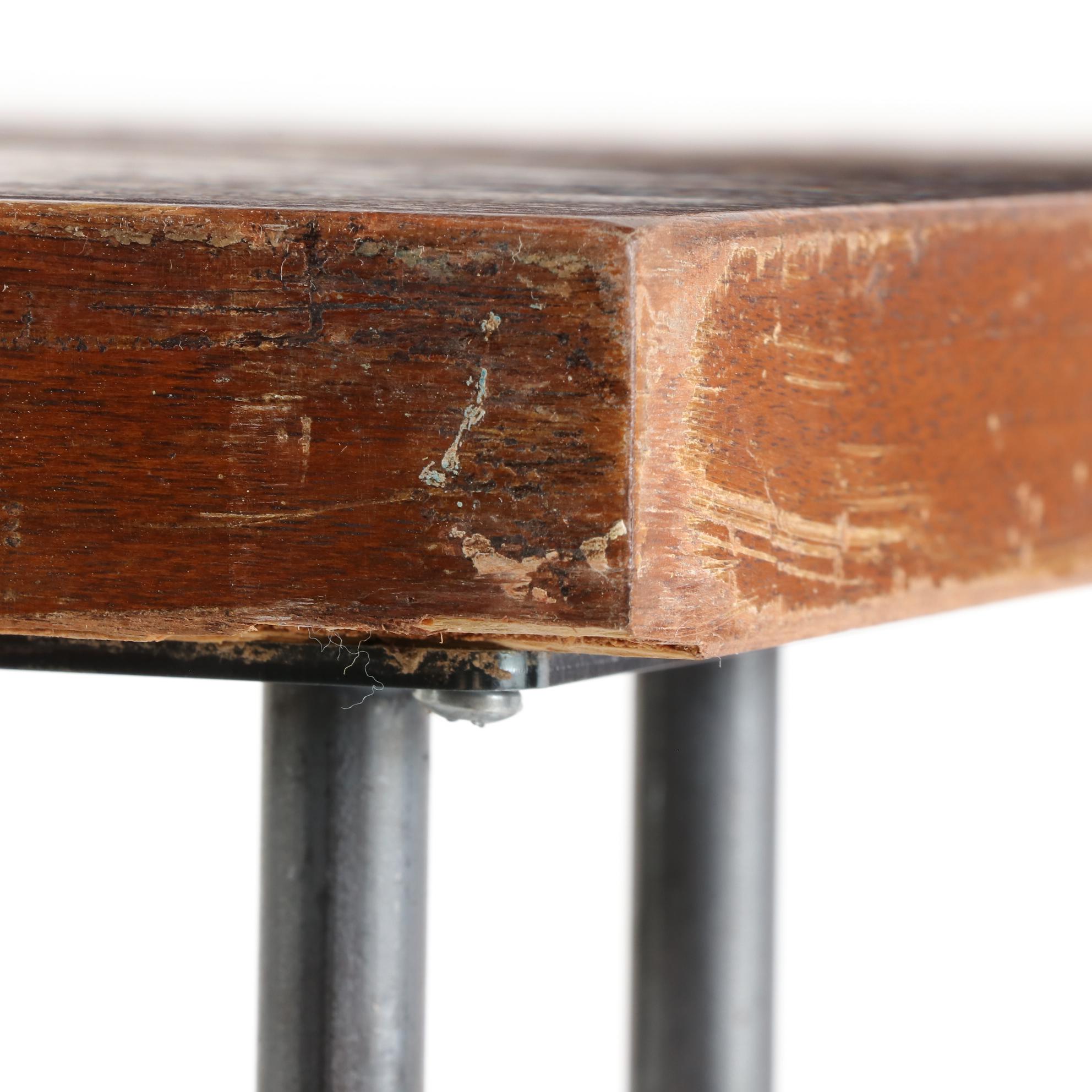 Contemporary Modern Wood and Metal Dining Table