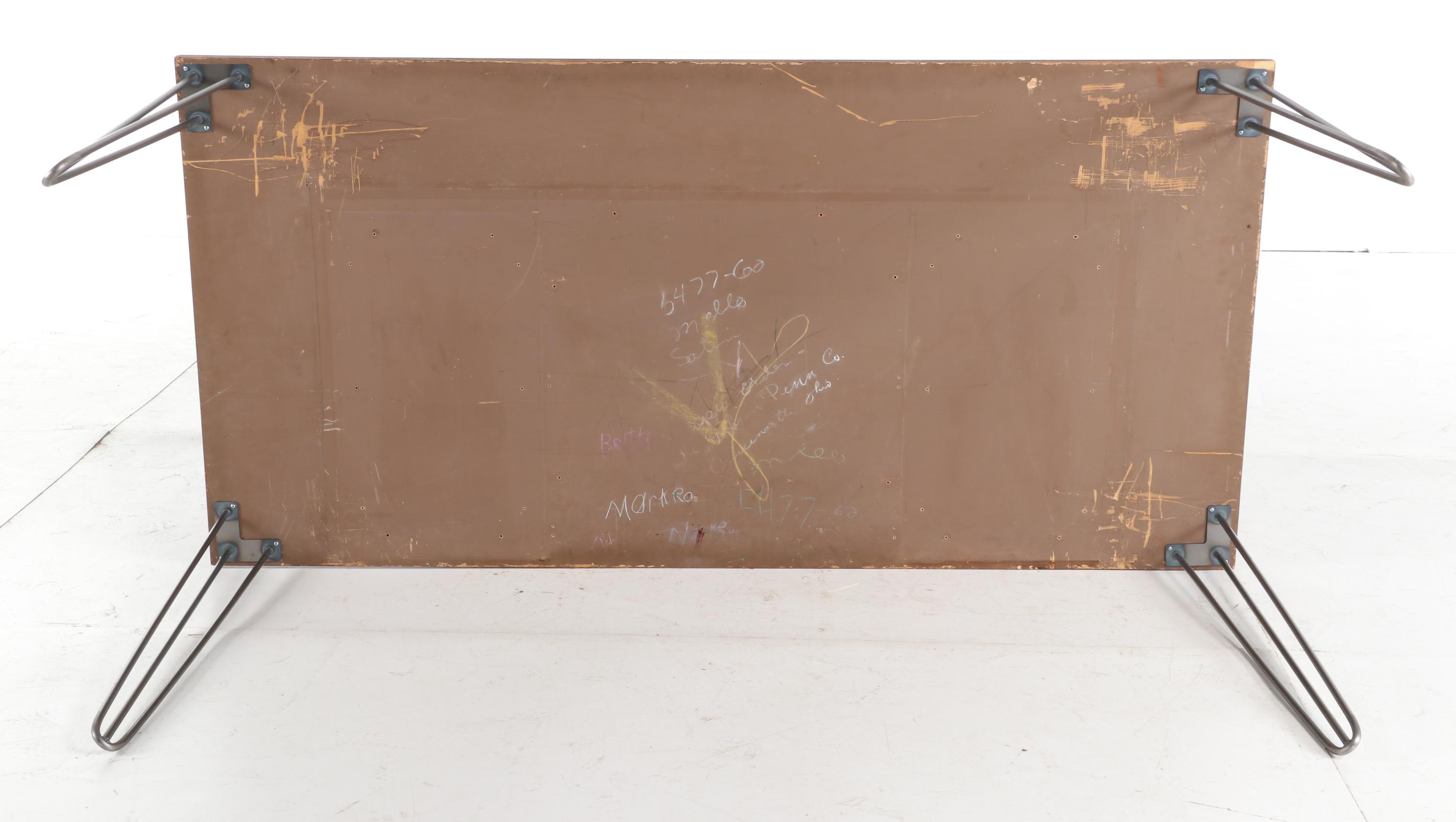 Contemporary Modern Wood and Metal Dining Table