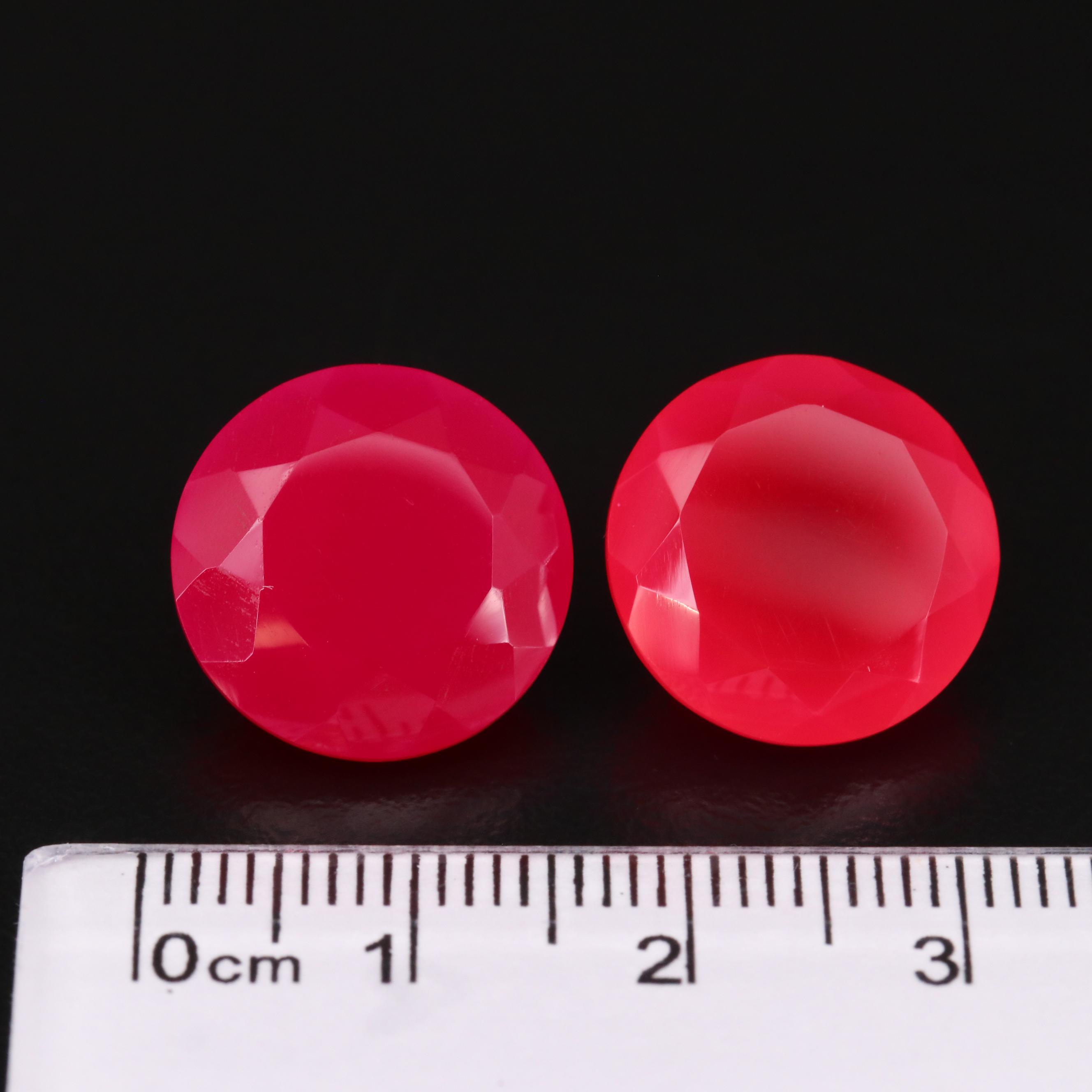 Loose Round Faceted Chalcedony with Mounted Chalcedony Earring and Pendant Set