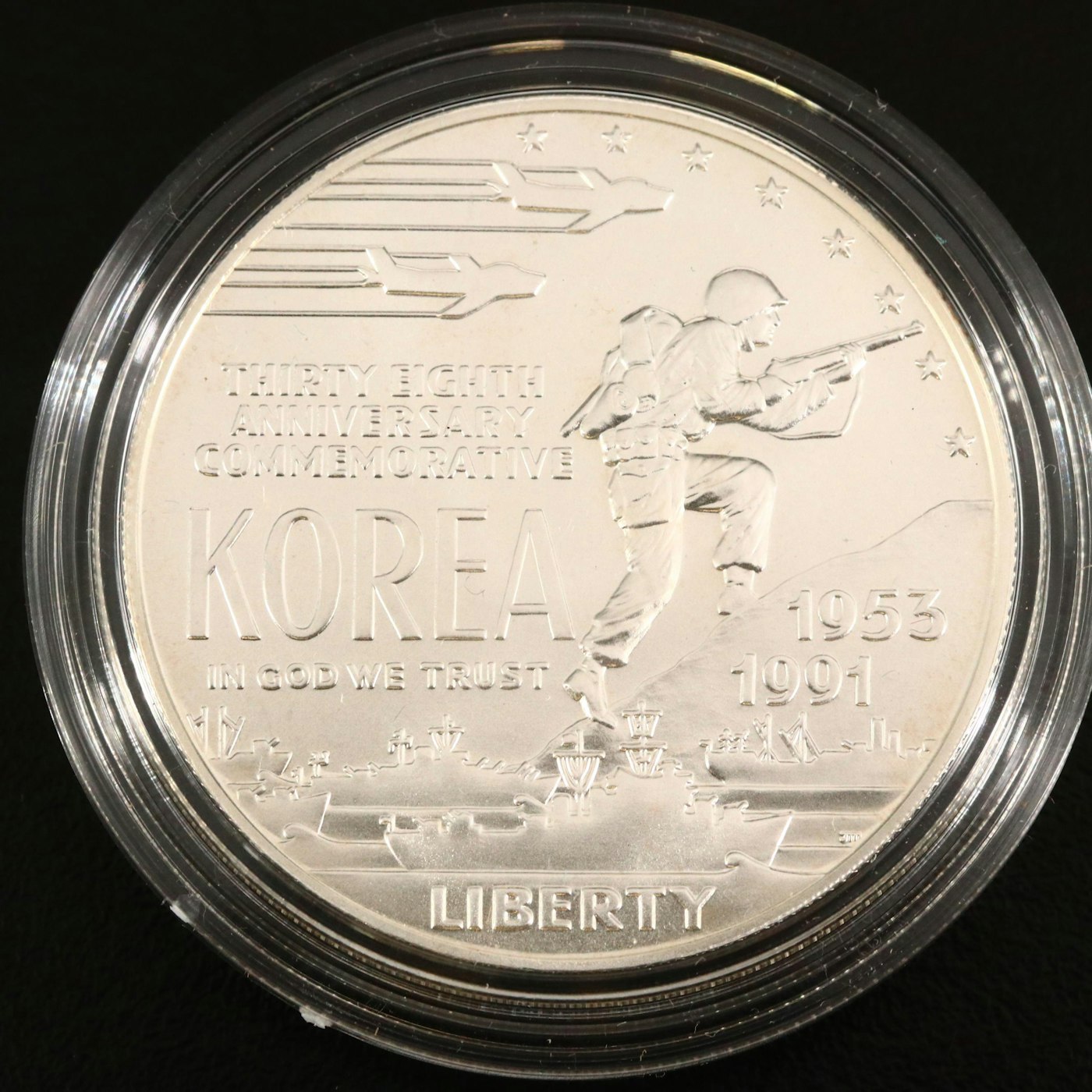 Korean War Commemorative Proof Silver Dollar, 1991 | EBTH