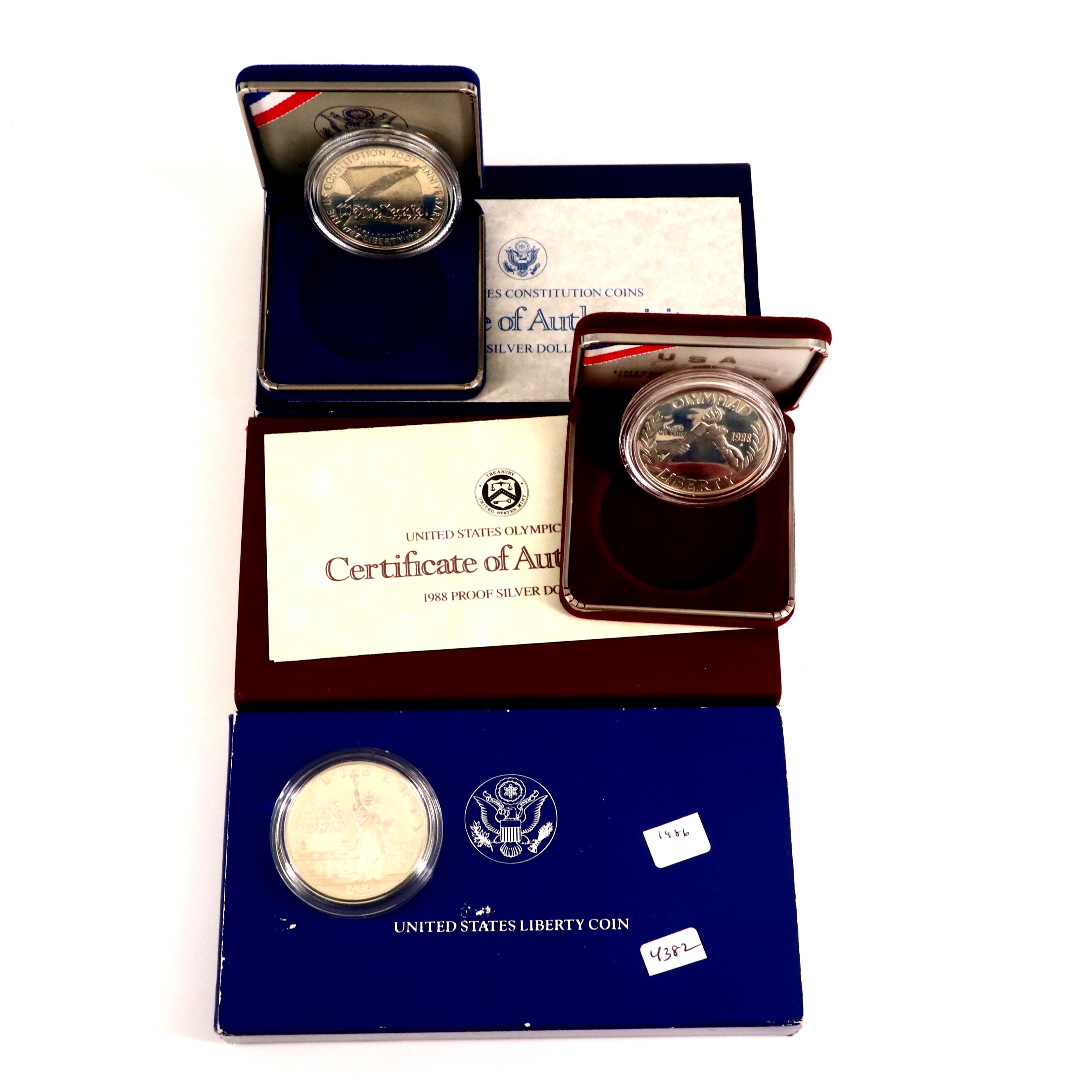 Collection of US Mint Commemorative Silver Dollars, Late 20th Century