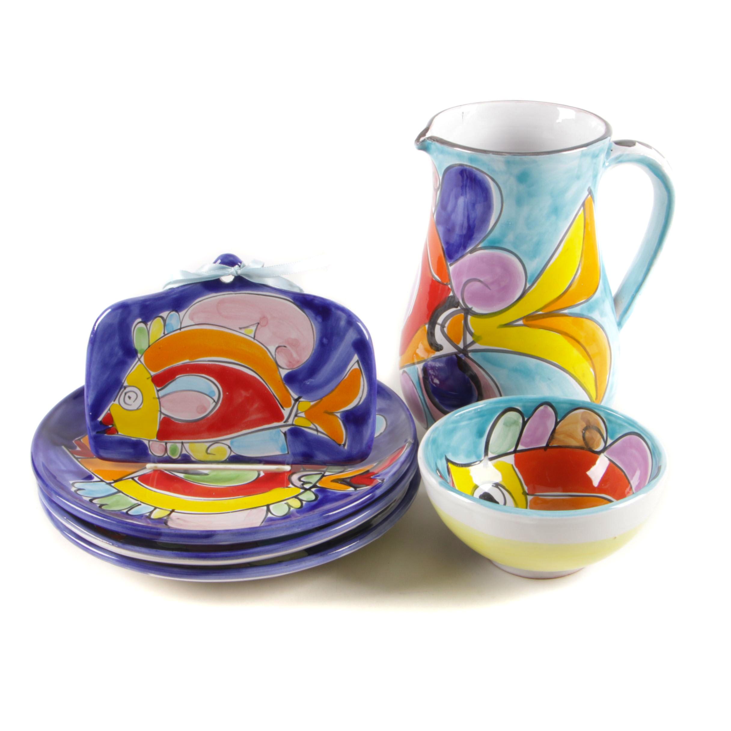 Italian La Musa Hand-Painted Ceramic Tableware