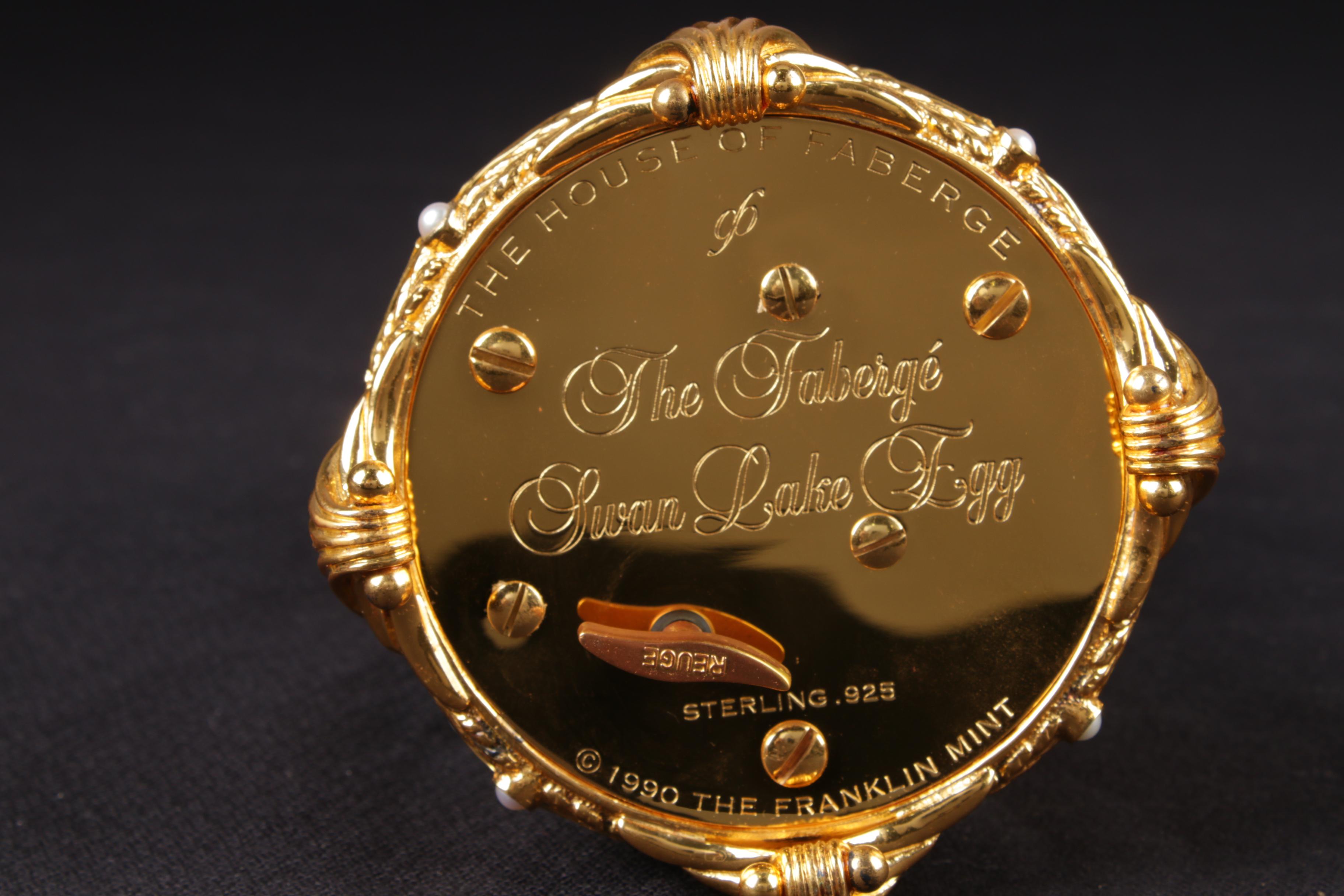 House of Fabergé for Franklin Mint Sterling Silver "The Fabergé Swan Lake Egg"