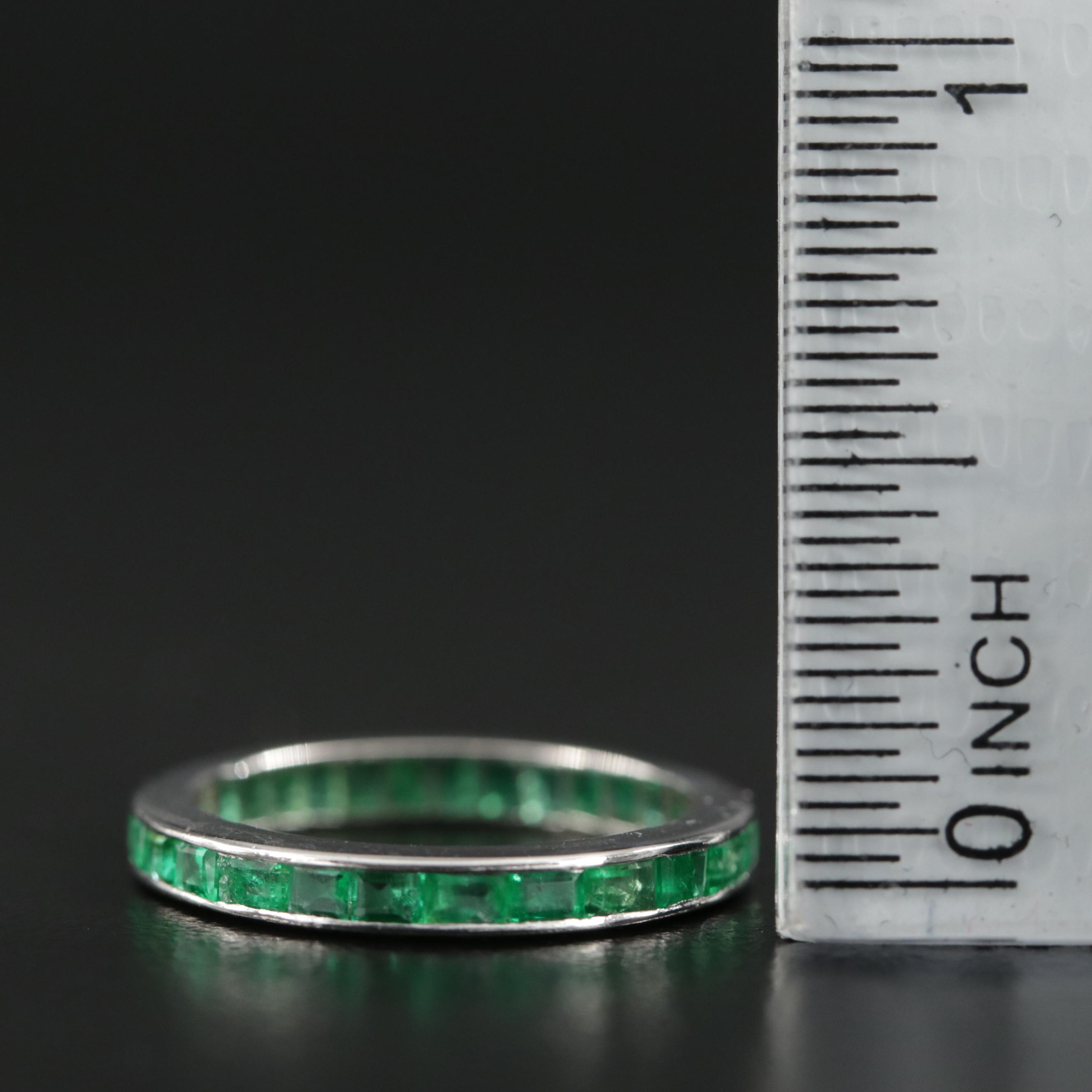 Platinum Emerald Eternity Band