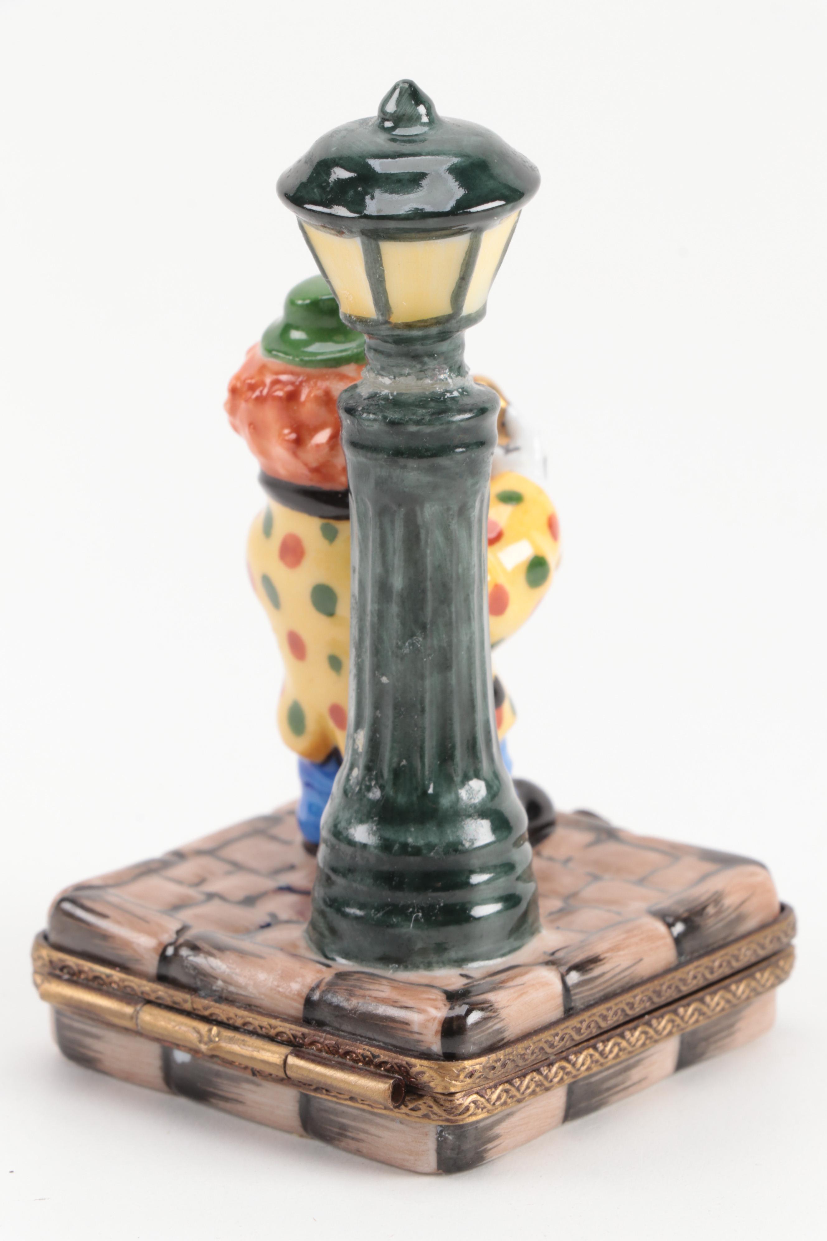 Rochard "Clown Musician"Hand-Painted Porcelain Limoges Box, 1969-Present