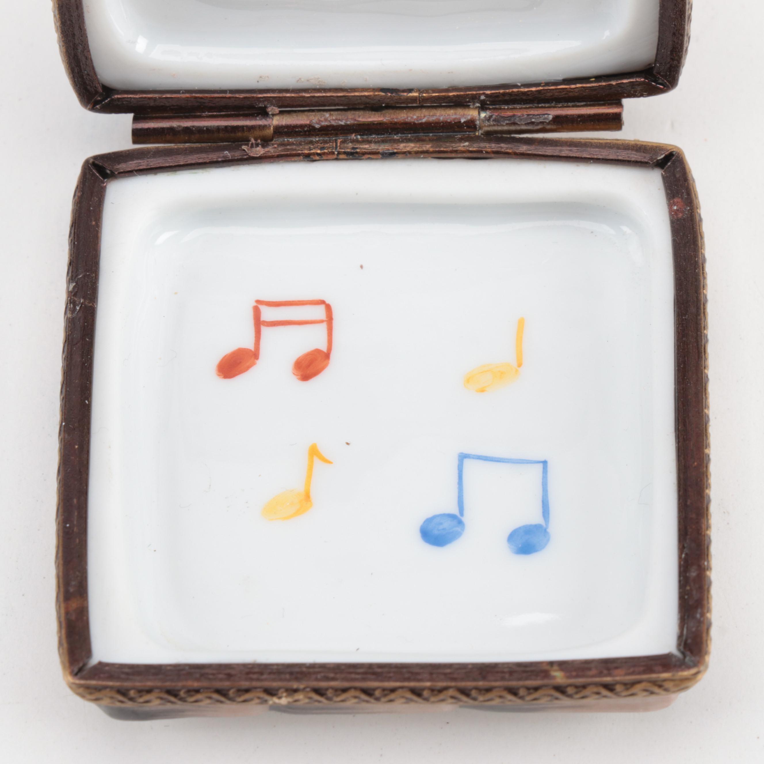 Rochard "Clown Musician"Hand-Painted Porcelain Limoges Box, 1969-Present