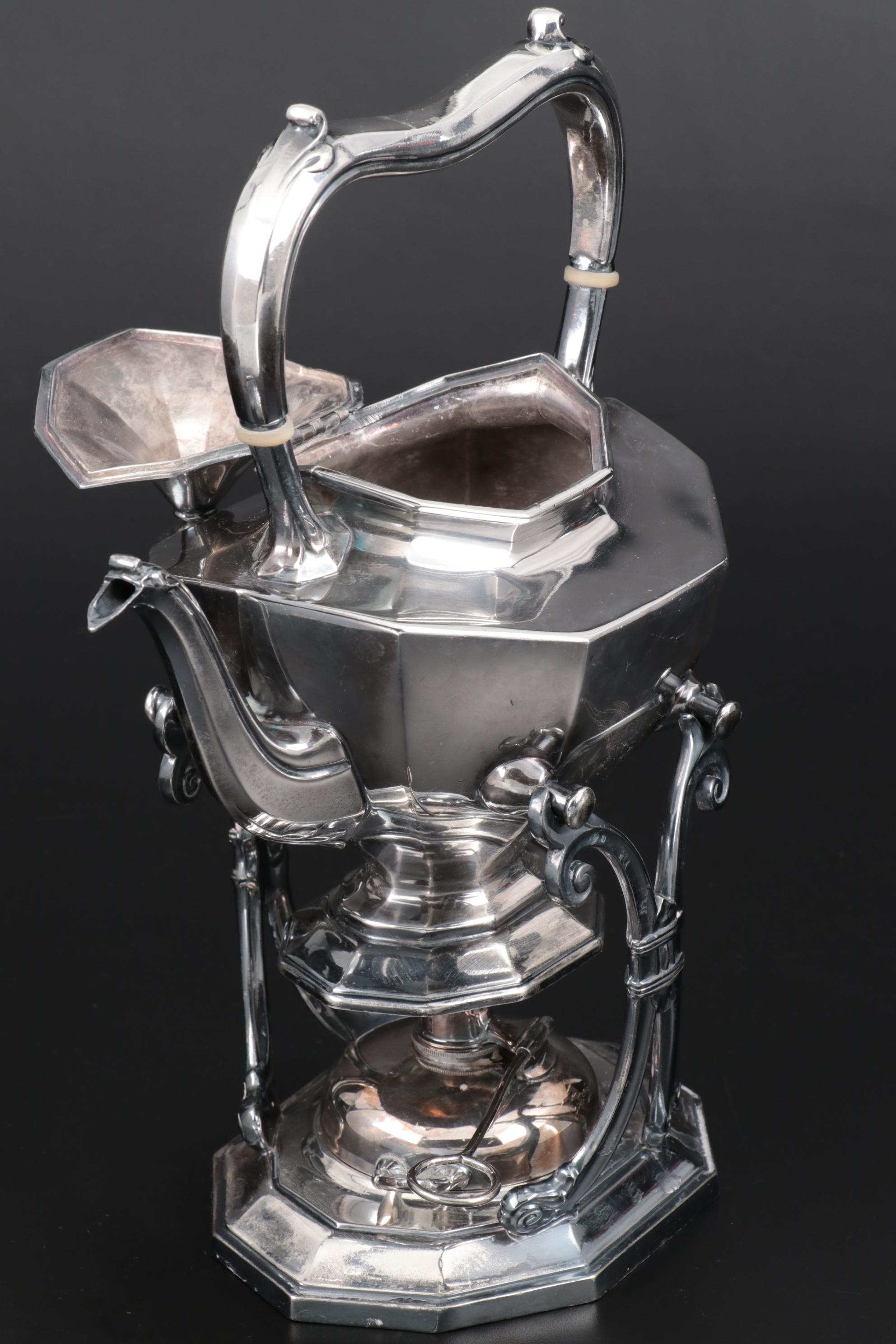 Reed & Barton "Sierra" Plated Silver Tilting Teapot on Stand 3690, Vintage