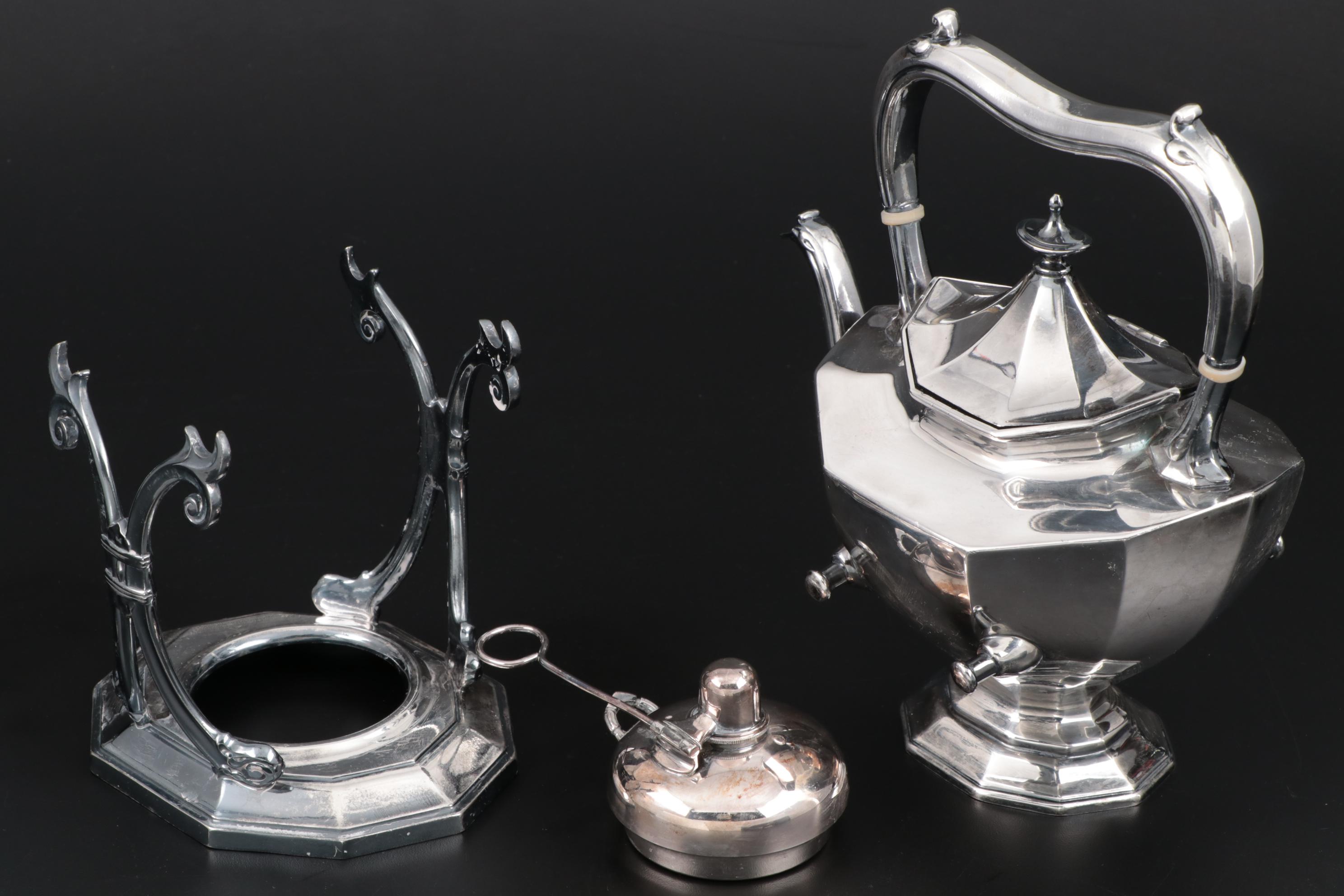 Reed & Barton "Sierra" Plated Silver Tilting Teapot on Stand 3690, Vintage