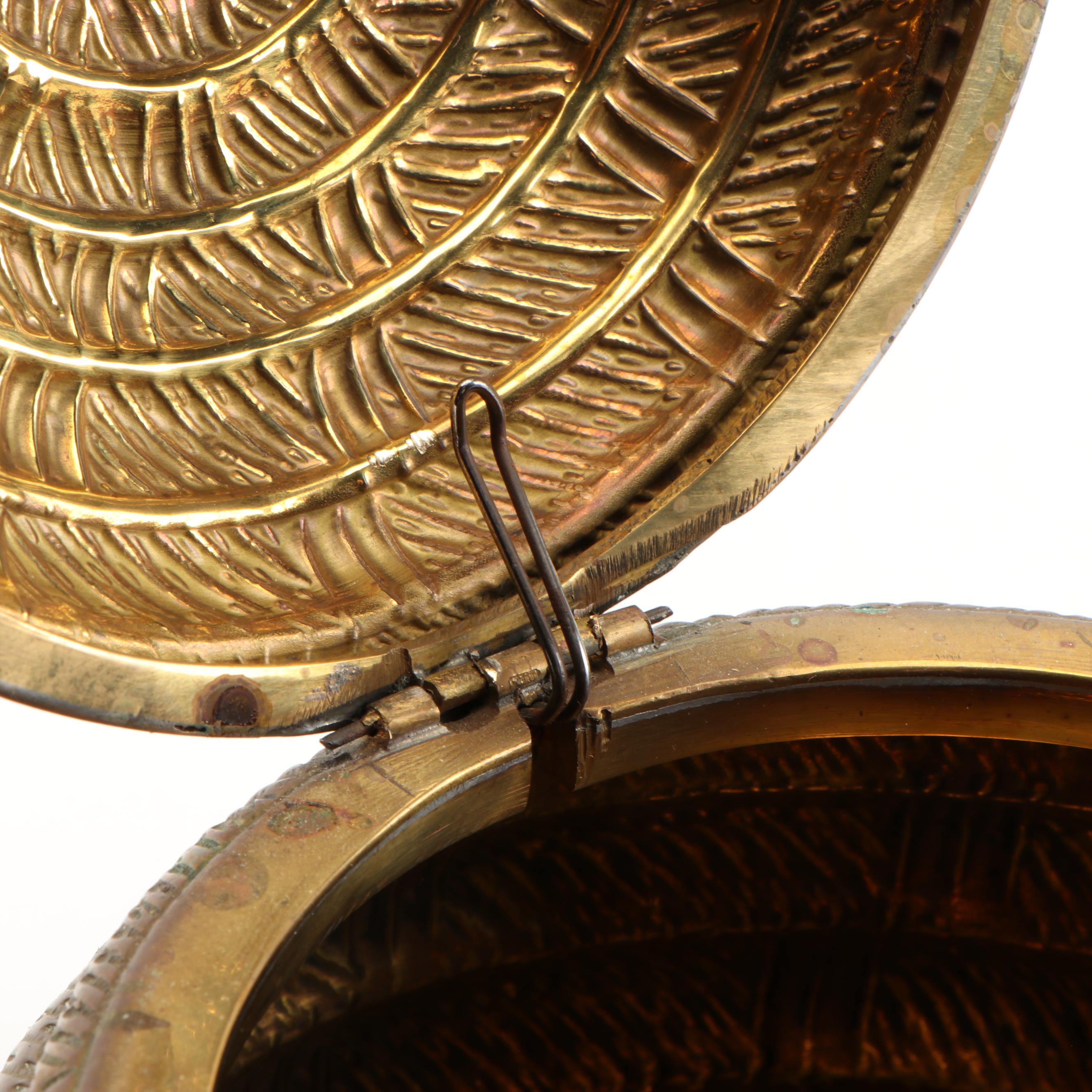 Mottahedeh Brass "Beehive" Lidded Box, 1970s