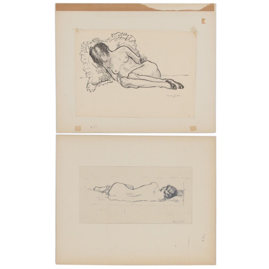 Benjamin Miller Nude Figure Study Drawings
