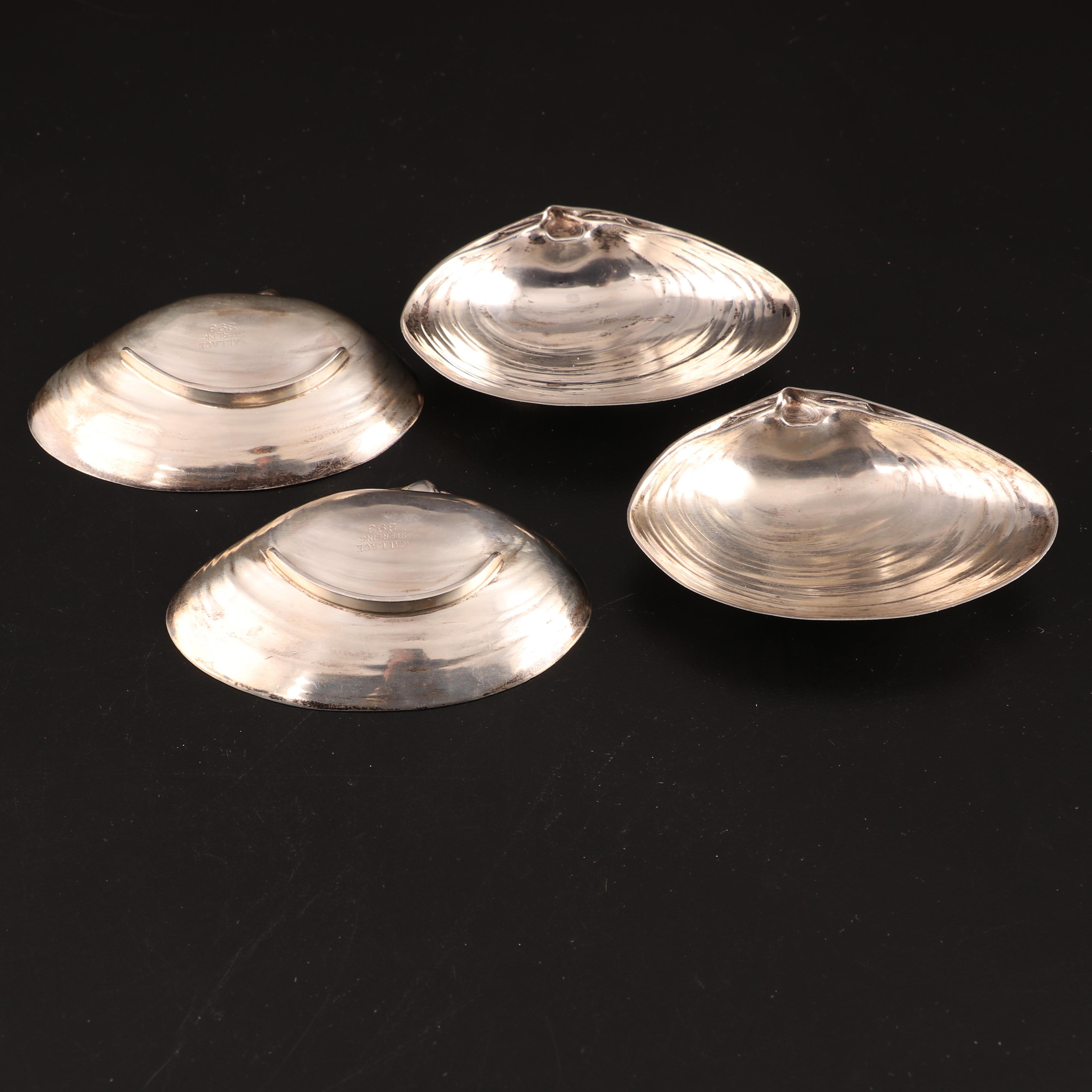 Wallace Shell-Form Sterling Silver Nut Bowls, Mid-20th Century