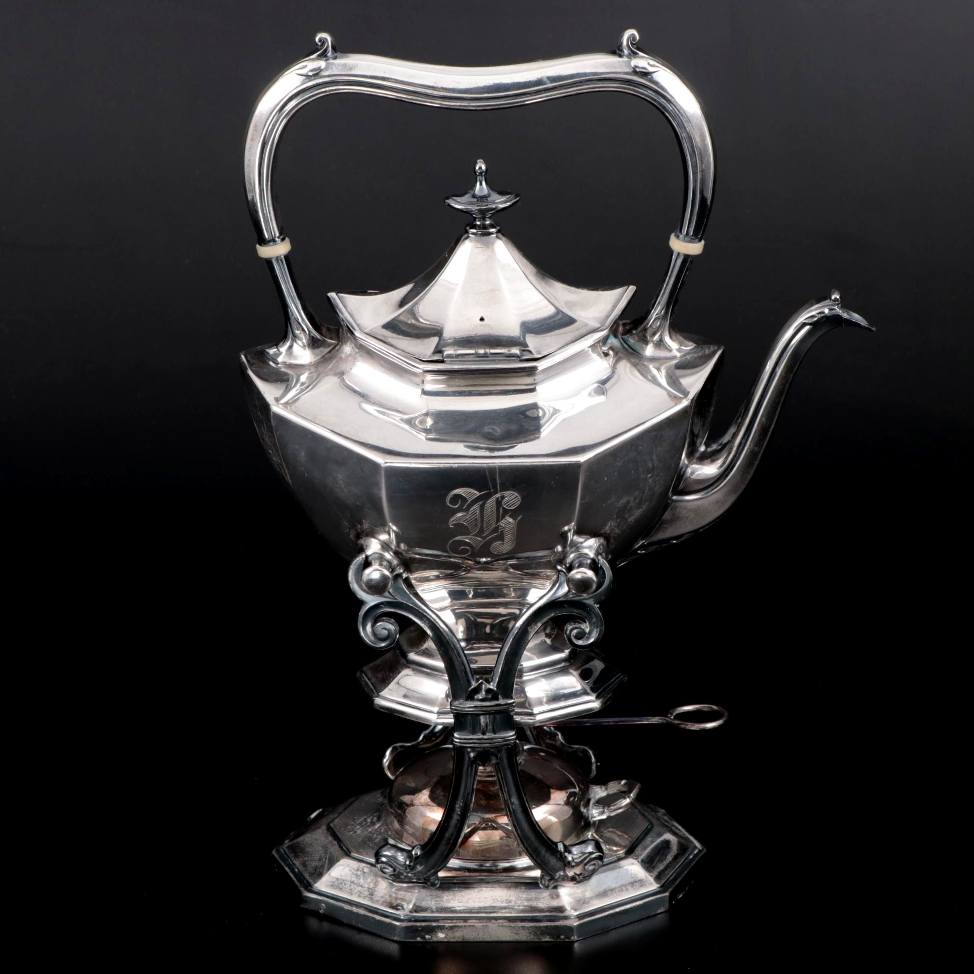 Reed & Barton "Sierra" Plated Silver Tilting Teapot on Stand 3690, Vintage