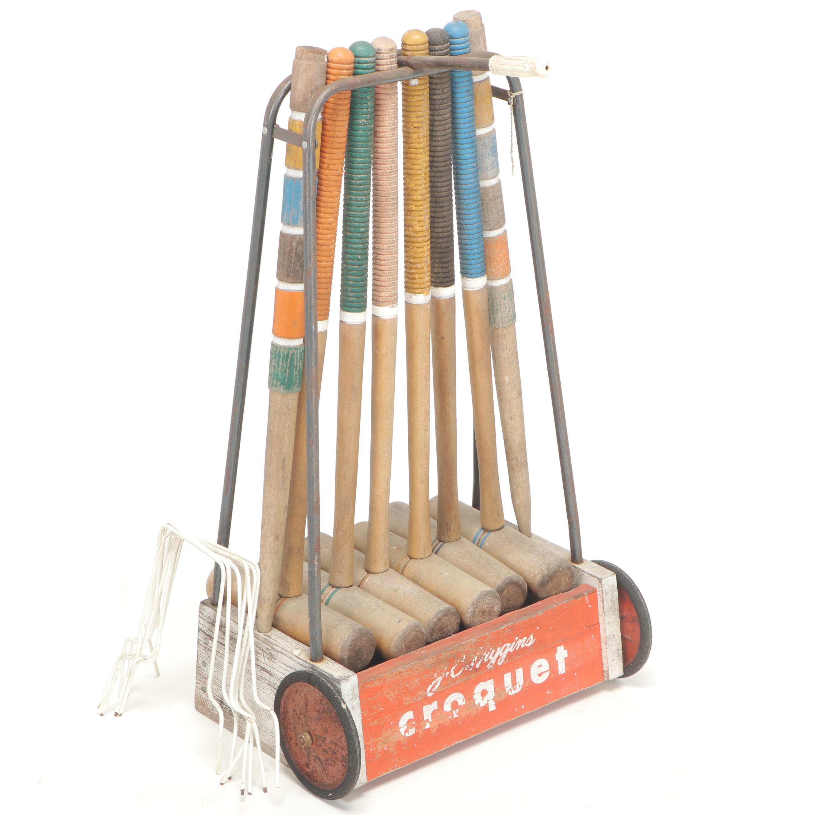 JC Higgins Six-Player Croquet Set, Mid-20th Century