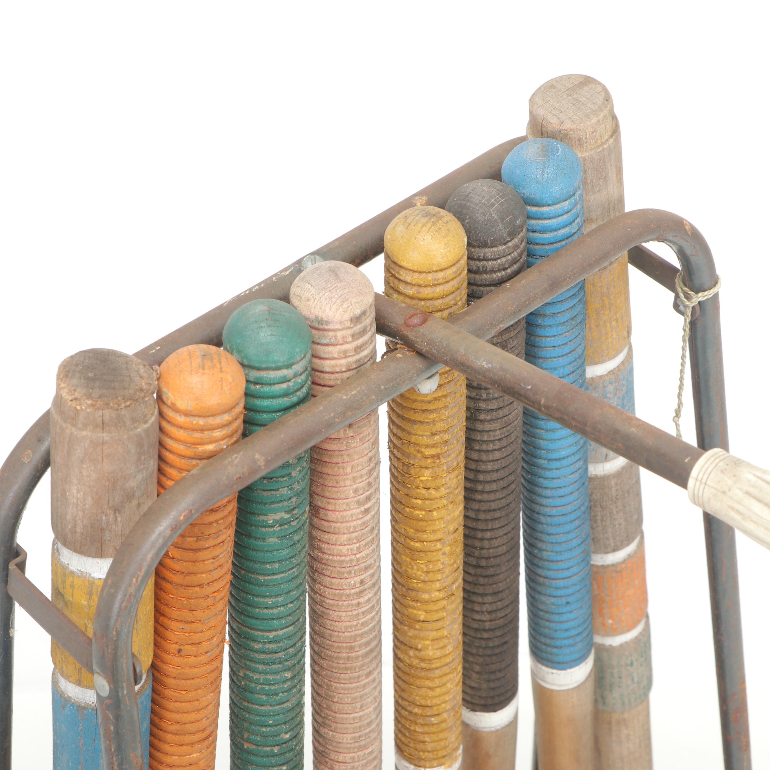 JC Higgins Six-Player Croquet Set, Mid-20th Century