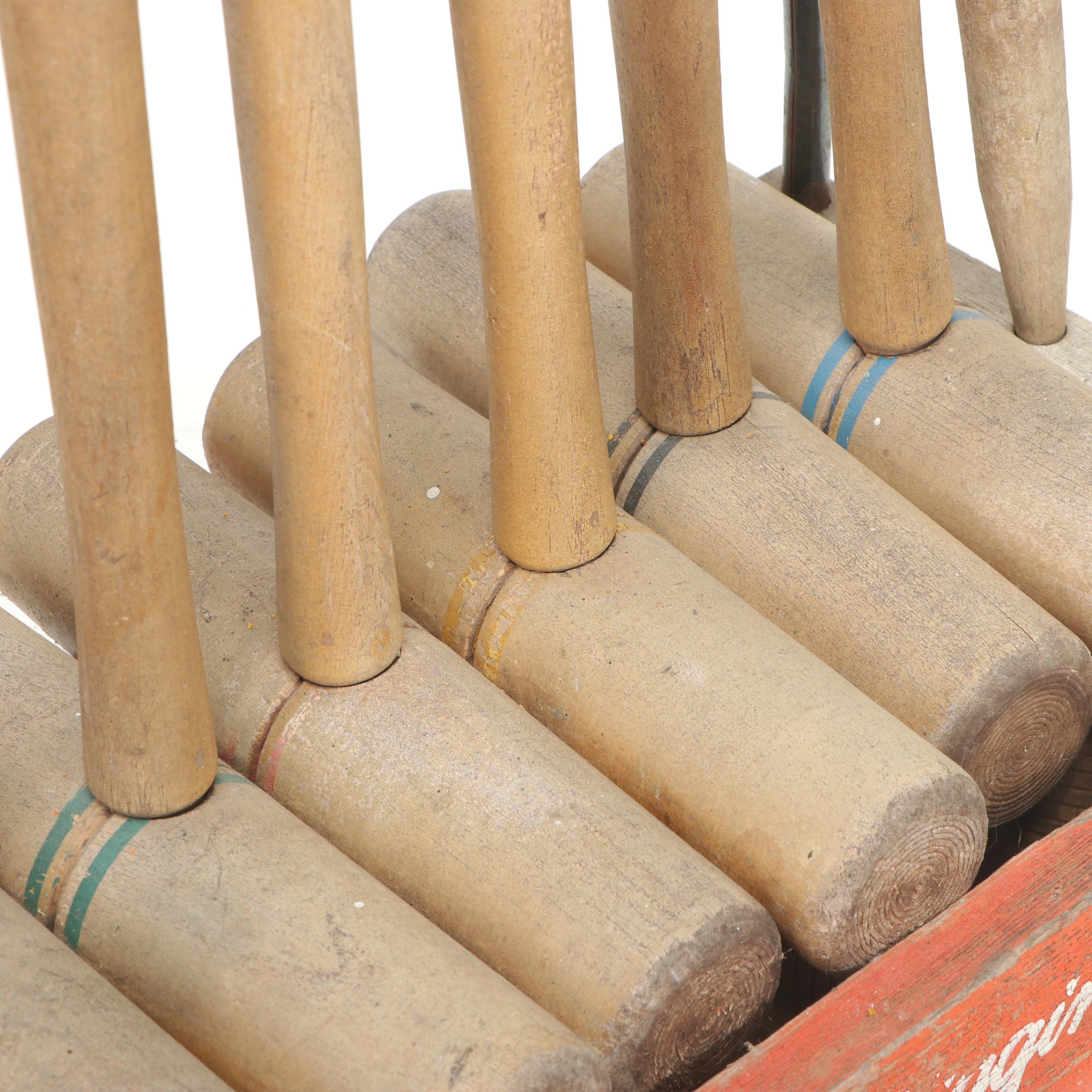 JC Higgins Six-Player Croquet Set, Mid-20th Century