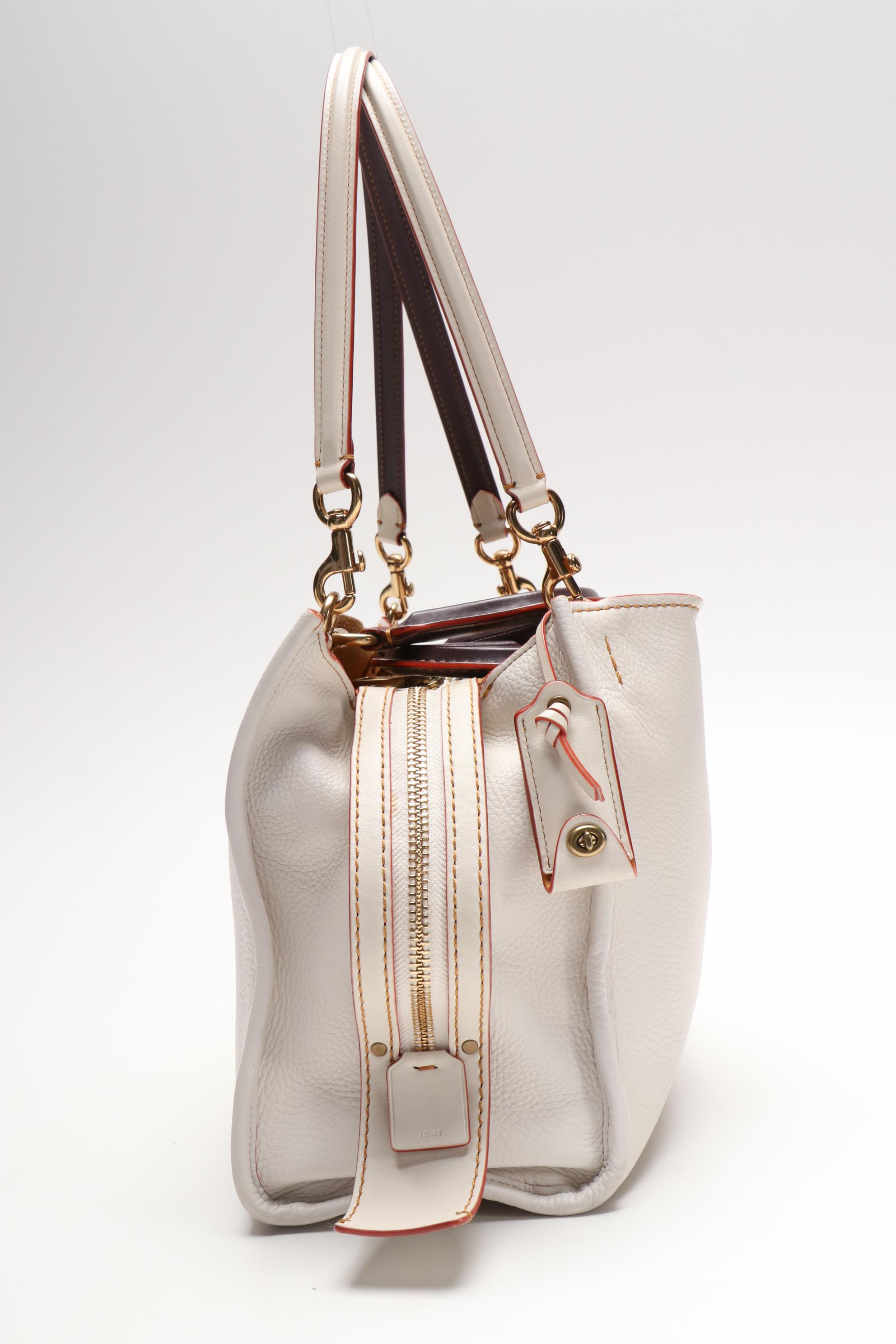 Coach 1941 Rogue 30 Satchel Chalk Glove-Tanned Pebble Leather