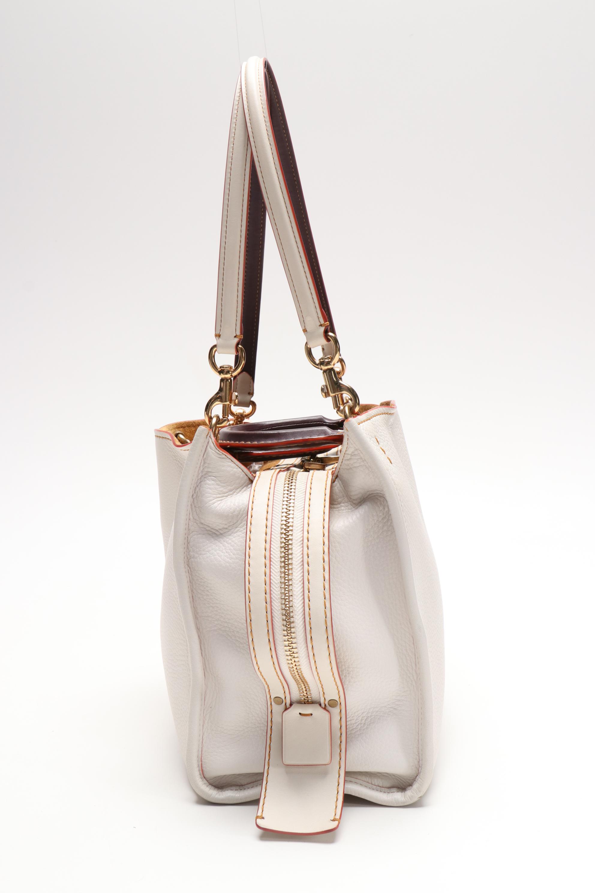 Coach 1941 Rogue 30 Satchel Chalk Glove-Tanned Pebble Leather