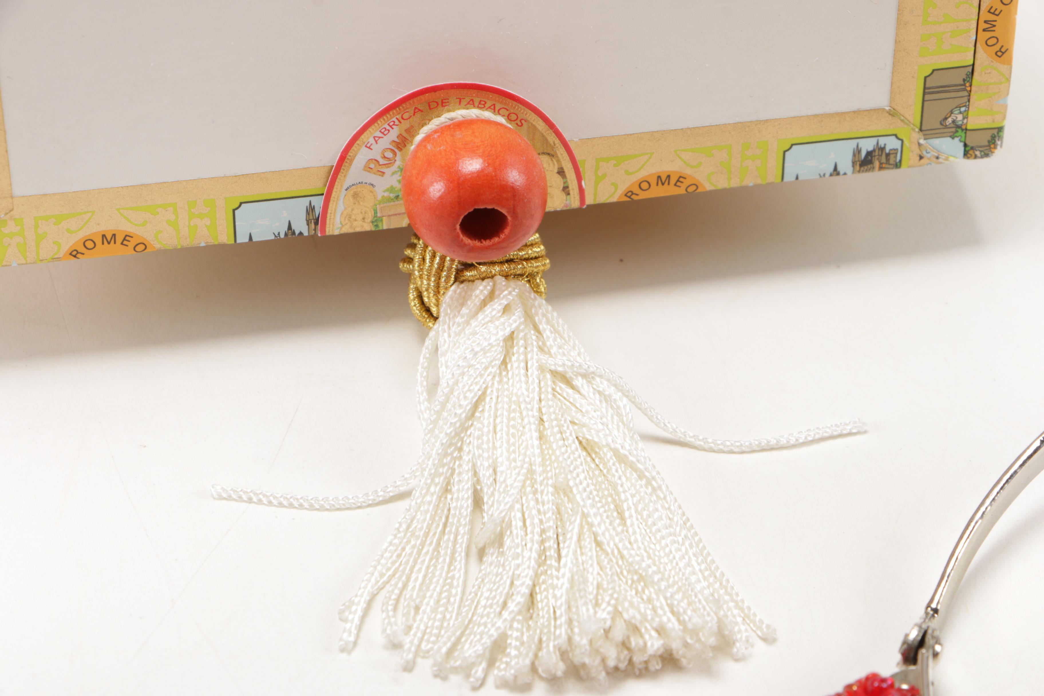 Little Earth License Plate Handbag, Cigar Box Handbag and Beaded Disc Handbag