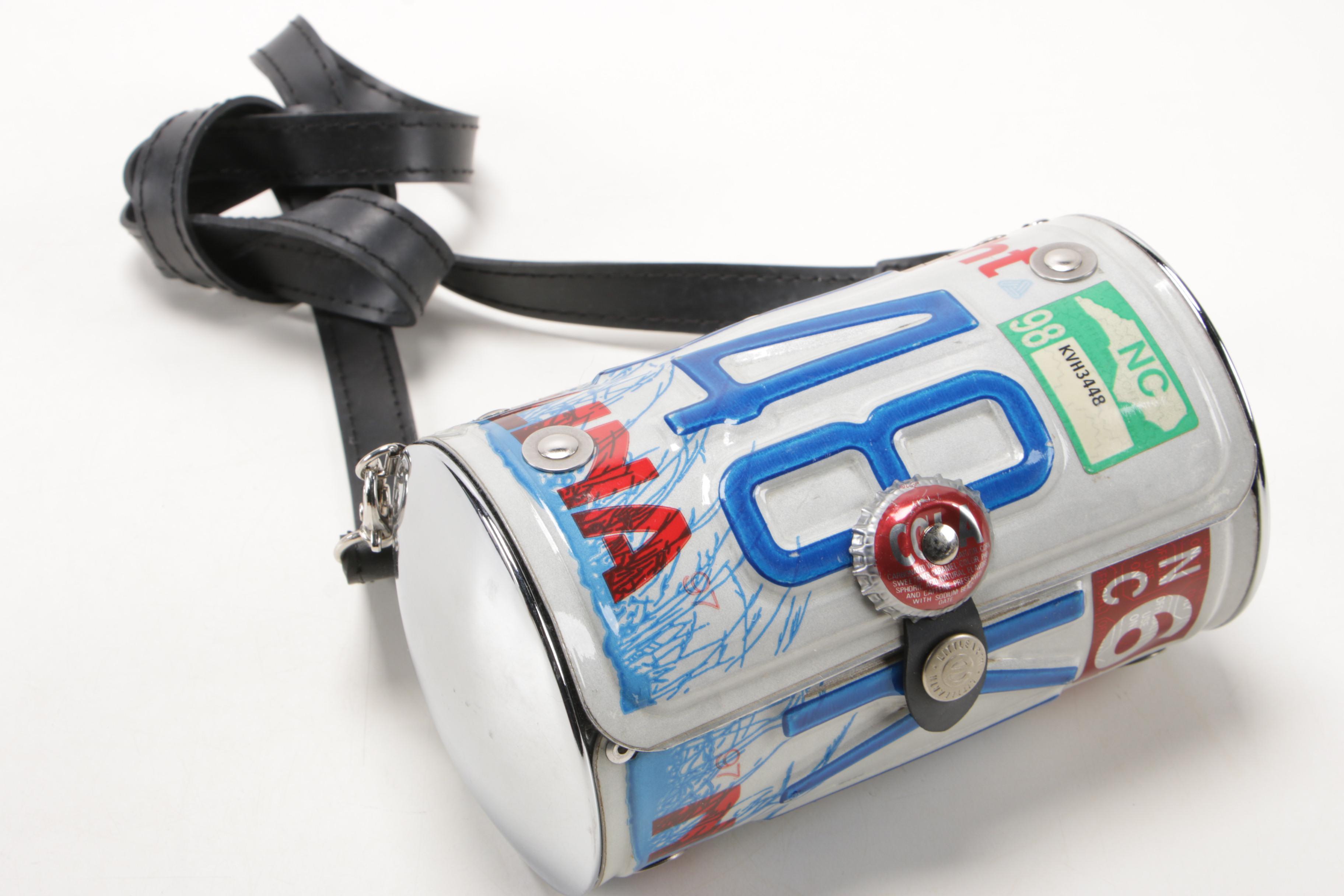 Little Earth License Plate Handbag, Cigar Box Handbag and Beaded Disc Handbag