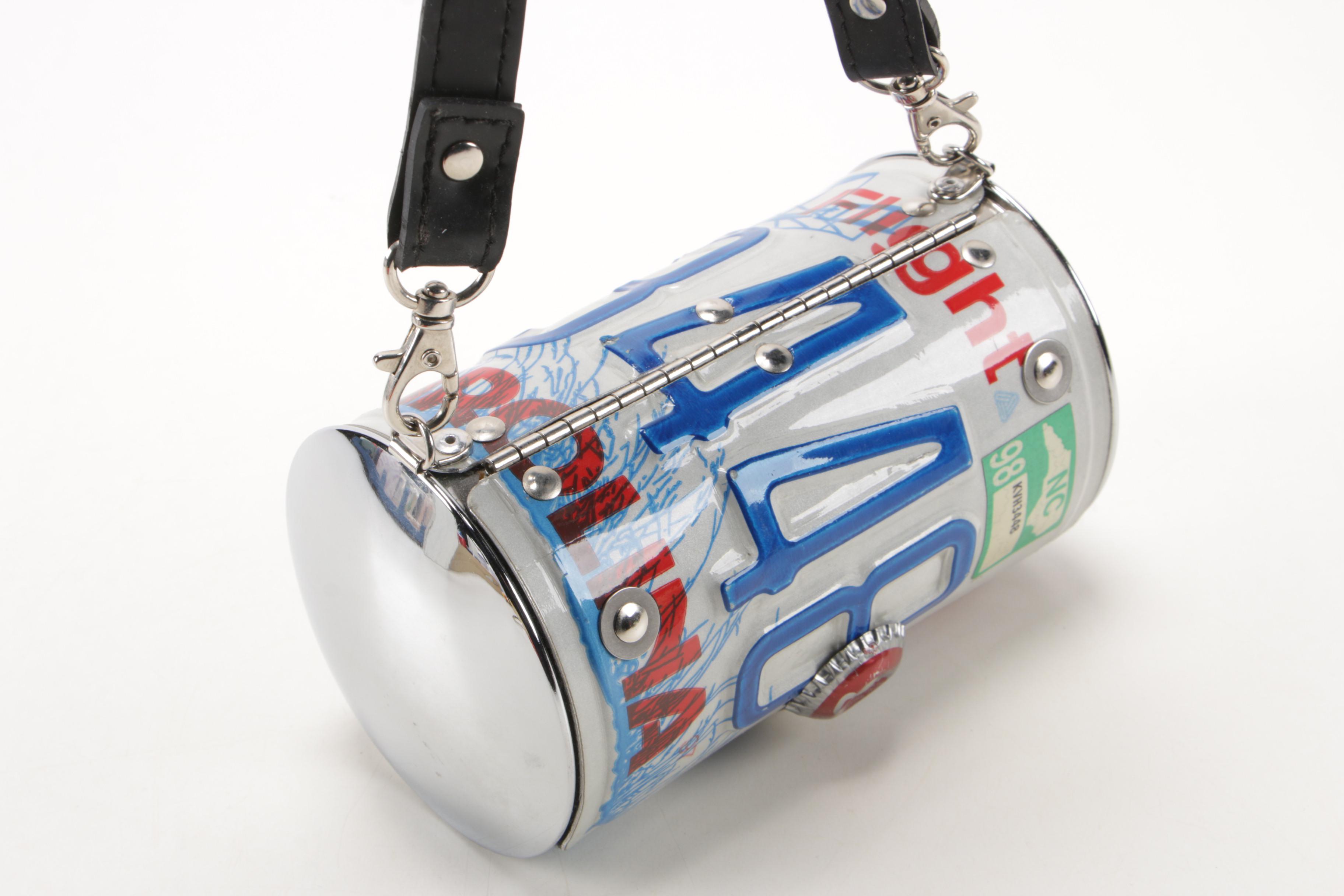 Little Earth License Plate Handbag, Cigar Box Handbag and Beaded Disc Handbag