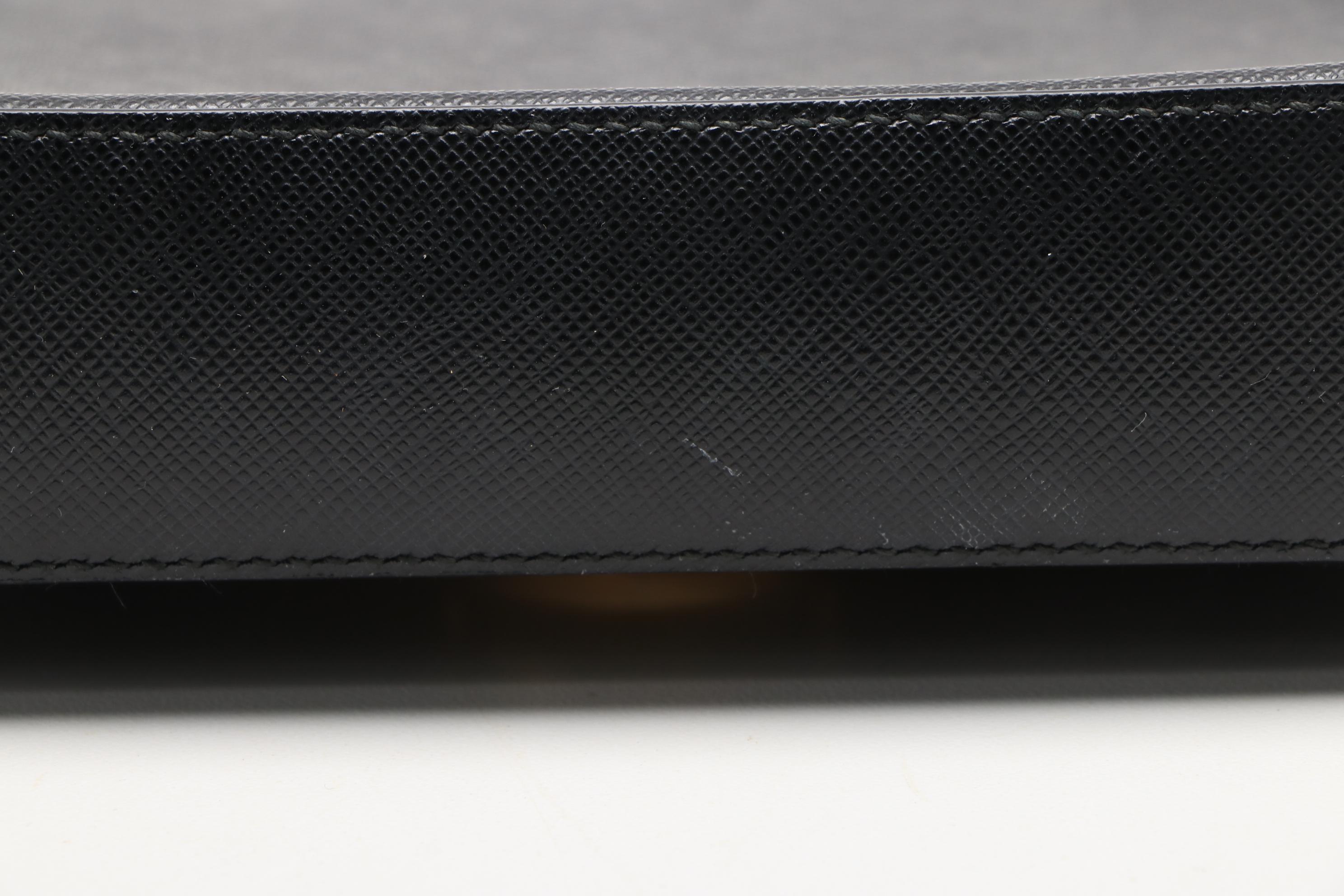 Prada Black Saffiano Leather Small Flap Shoulder Bag