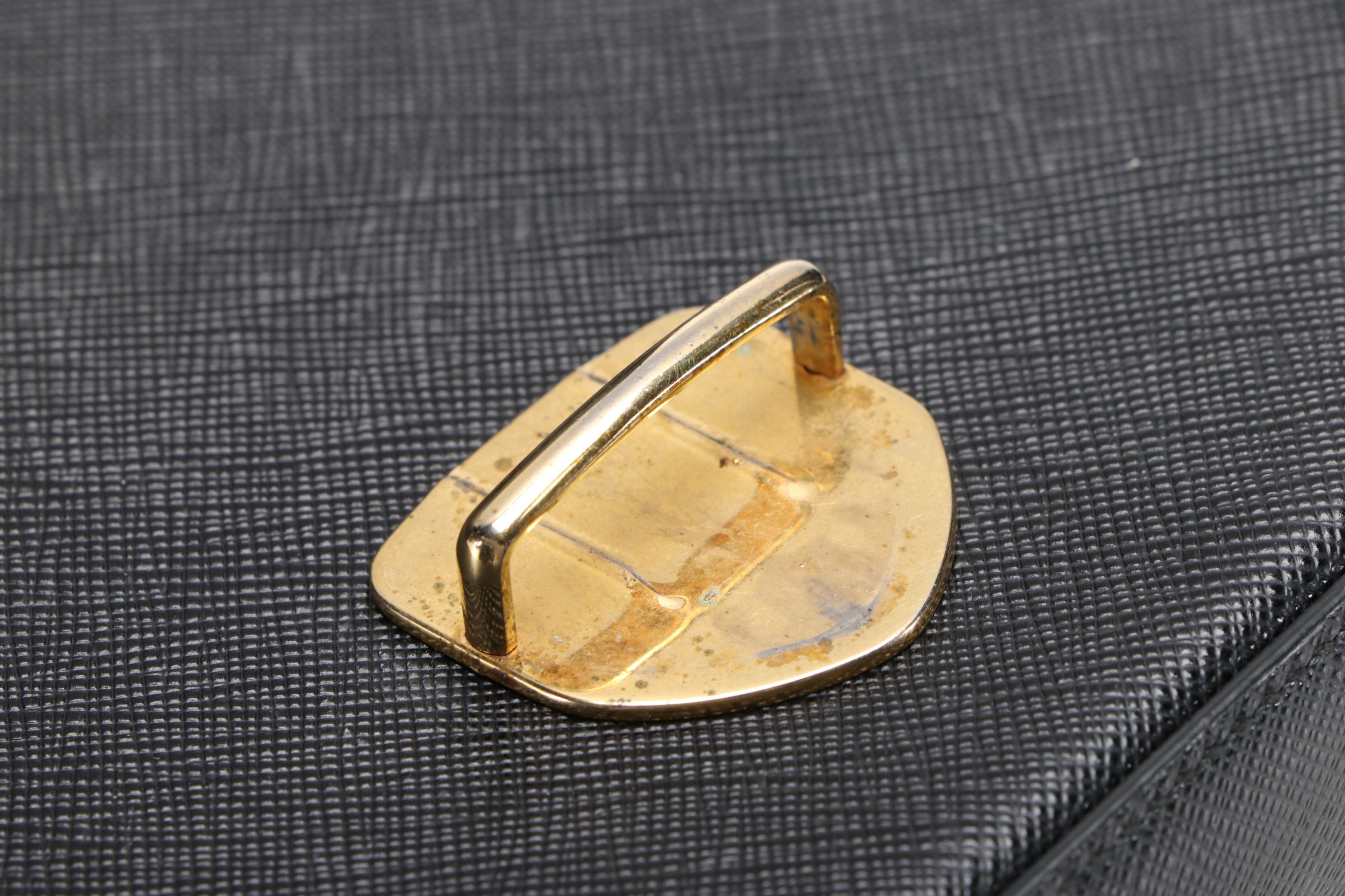 Prada Black Saffiano Leather Small Flap Shoulder Bag