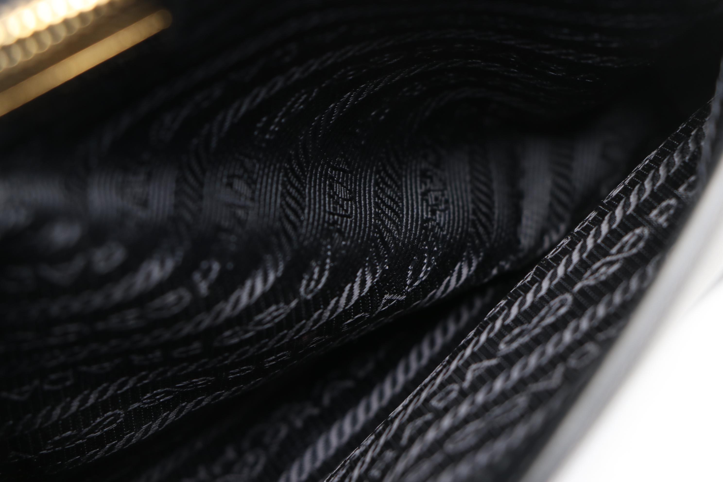 Prada Black Saffiano Leather Small Flap Shoulder Bag