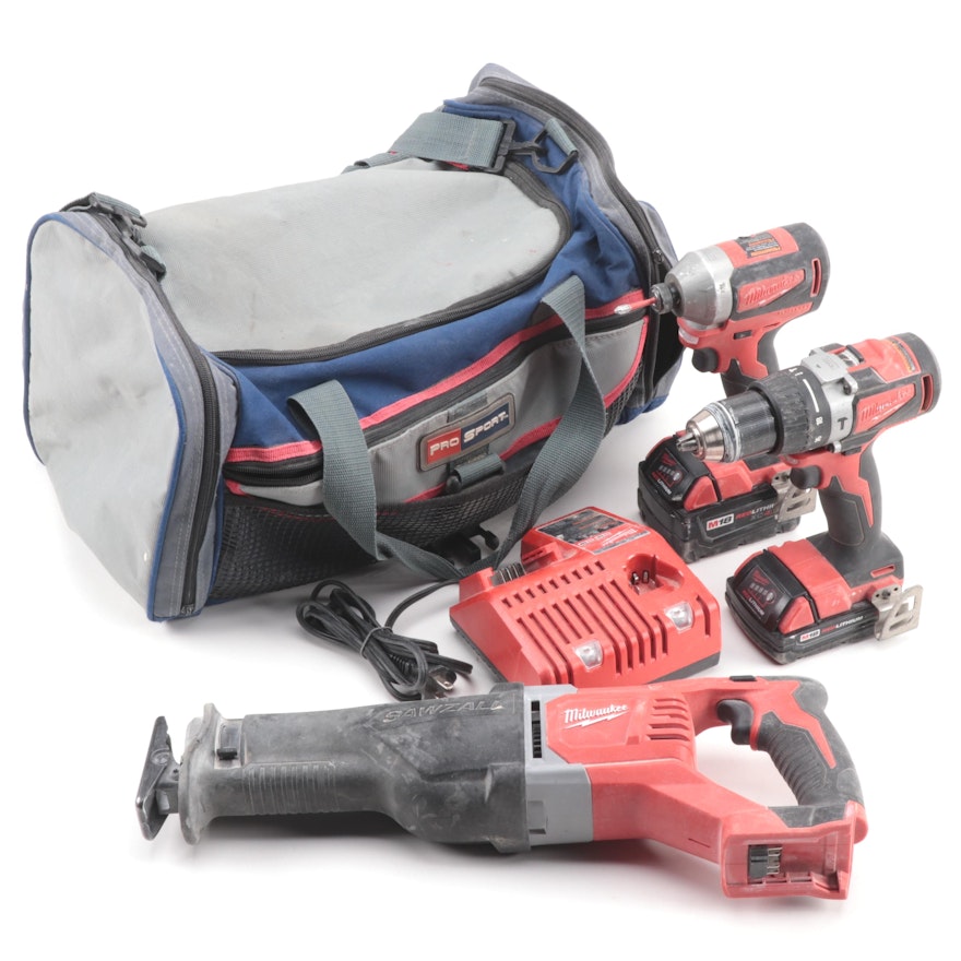 Milwaukee Tool Co. Sawzall Reciprocating Saw with 4.0 AH Battery Pack and Case