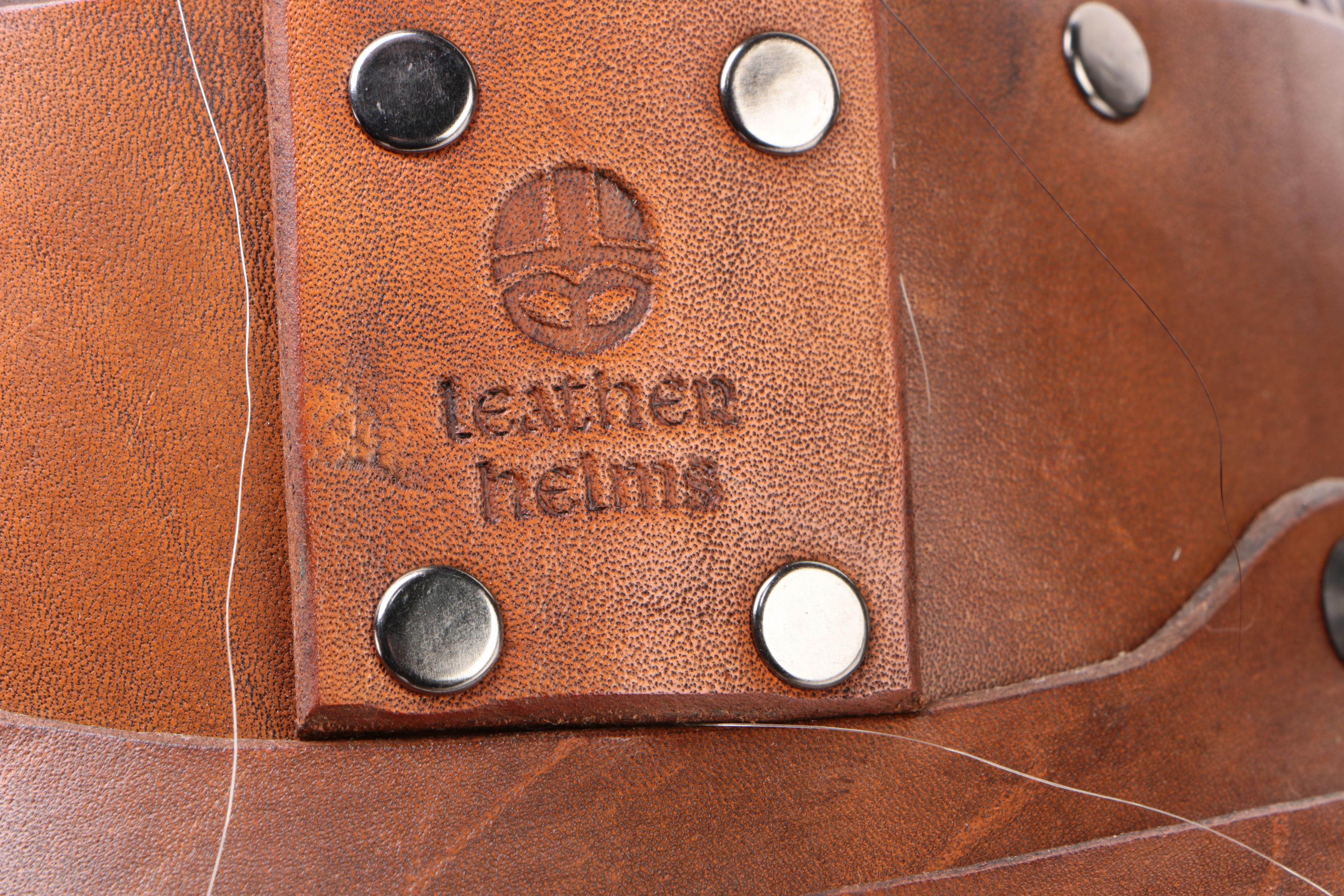 Leather Helms Mongolian Style Leather Helmet With Horsehair Plume