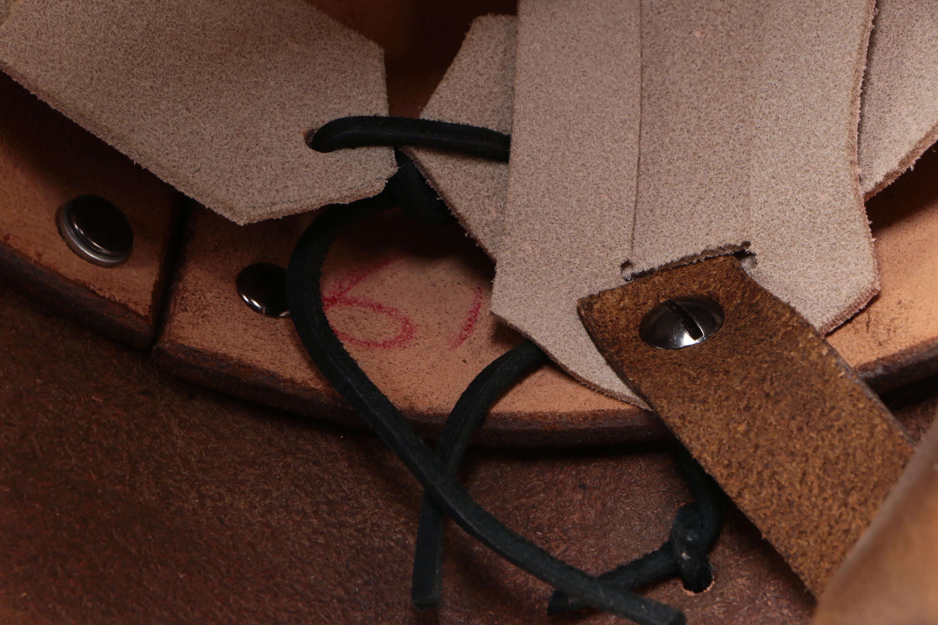 Leather Helms Mongolian Style Leather Helmet With Horsehair Plume