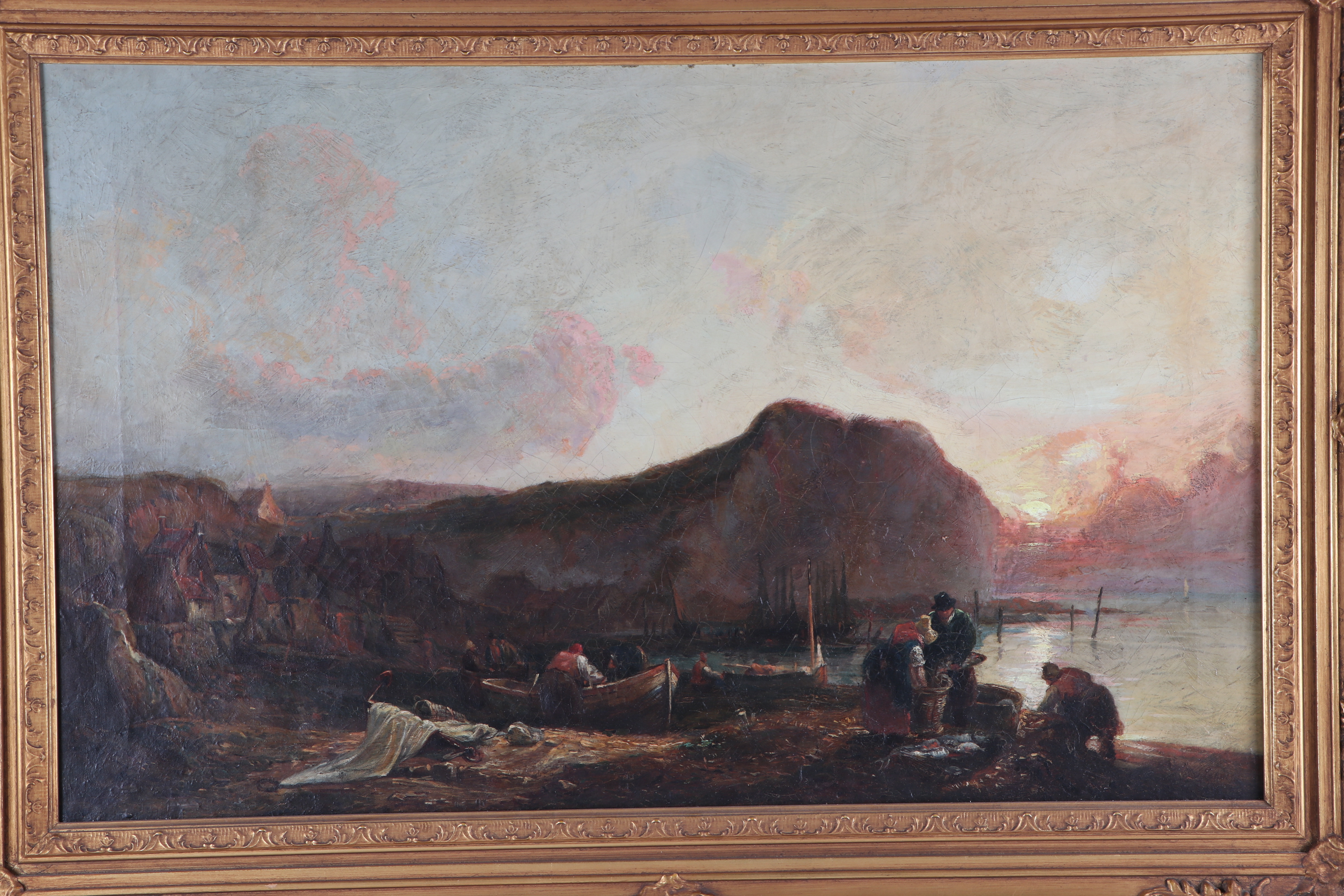 John Frederick Tennant Oil Painting "Fishing Village"