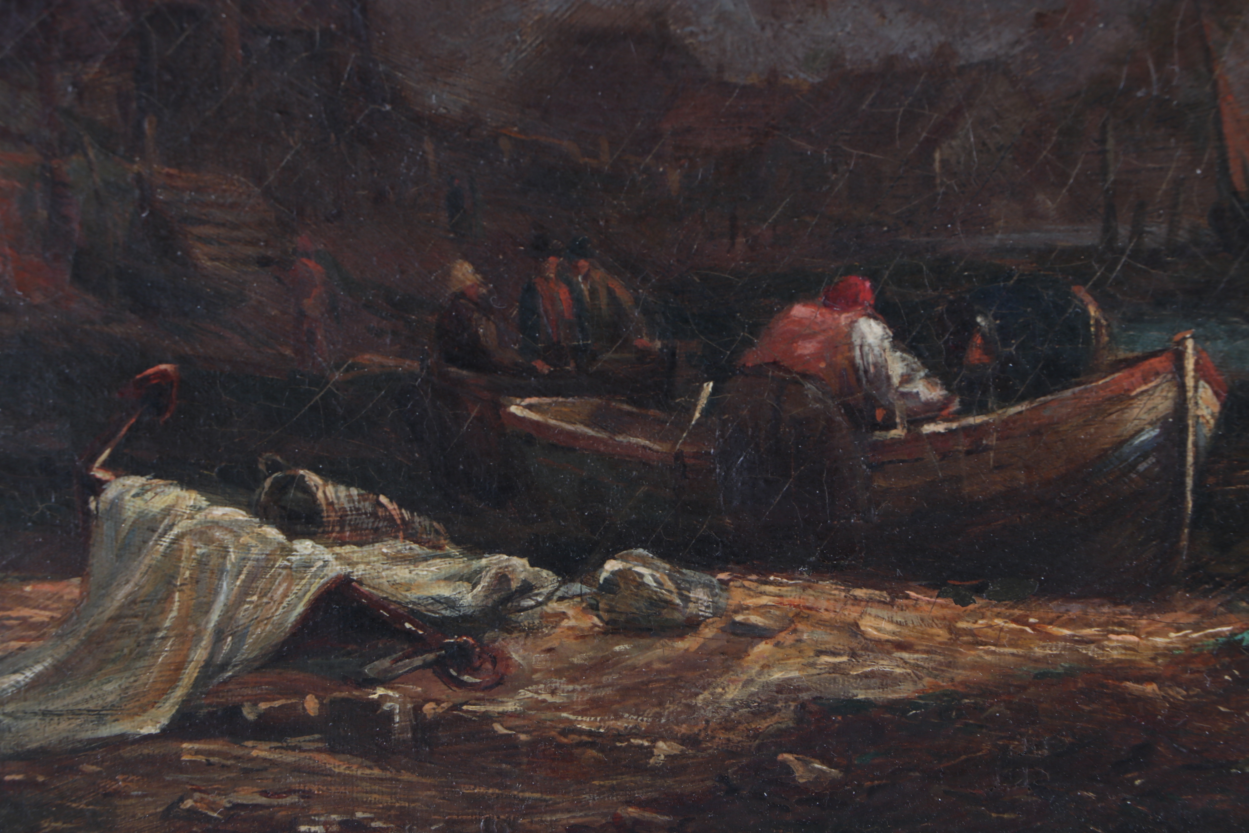 John Frederick Tennant Oil Painting "Fishing Village"