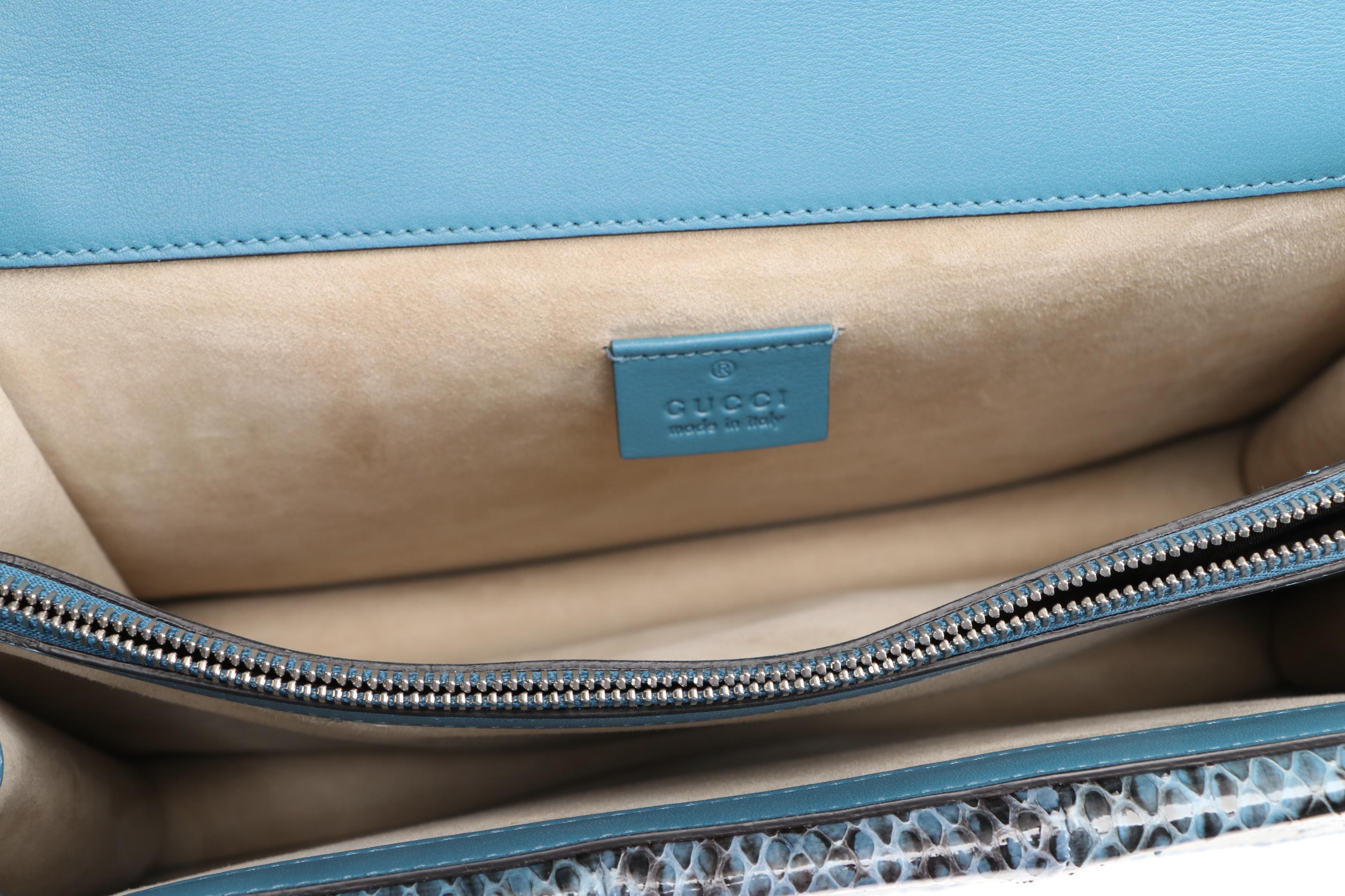 Gucci Tiger Embellished Dionysus Bag in Coated Canvas with Python Skin