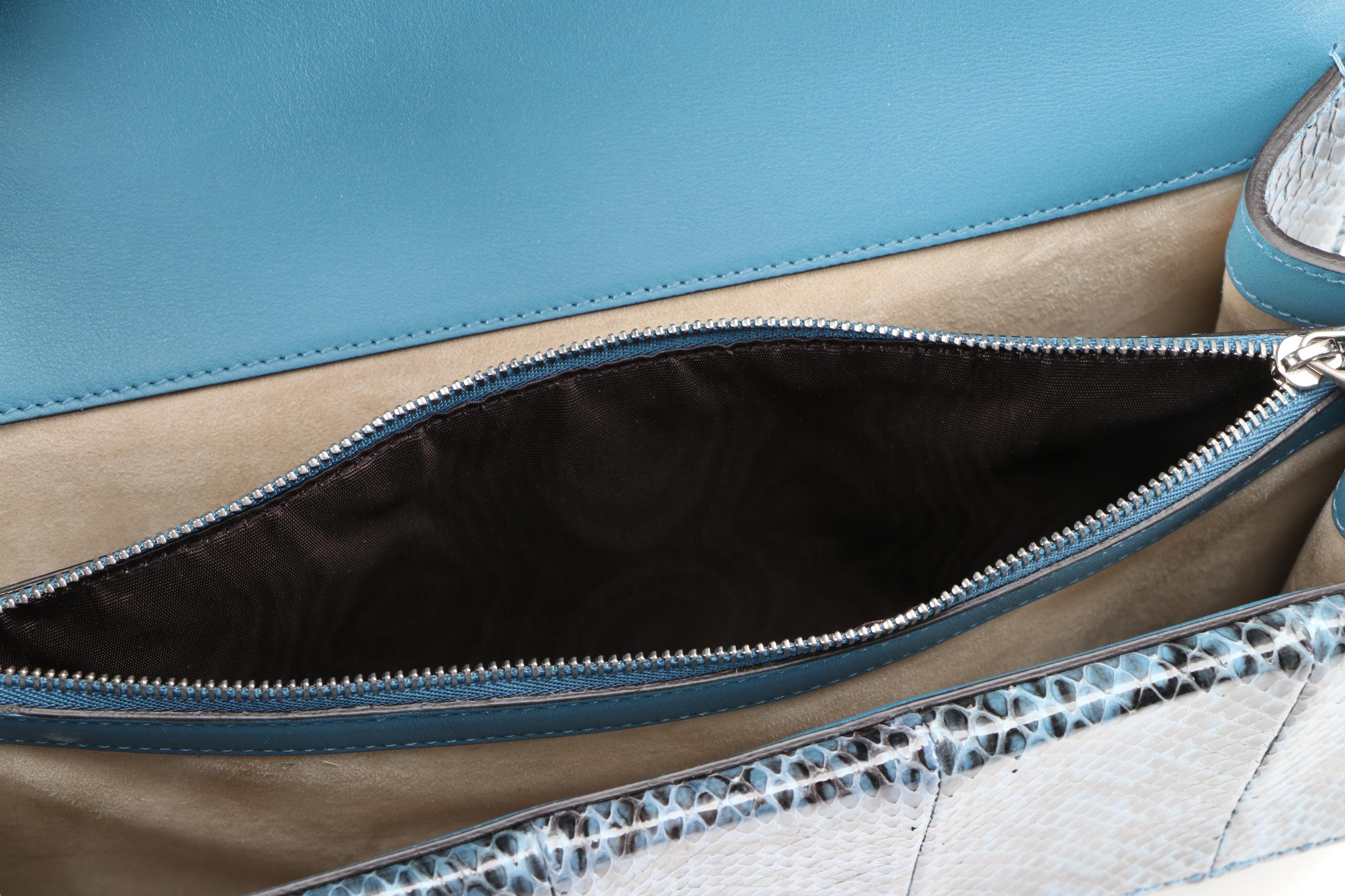 Gucci Tiger Embellished Dionysus Bag in Coated Canvas with Python Skin