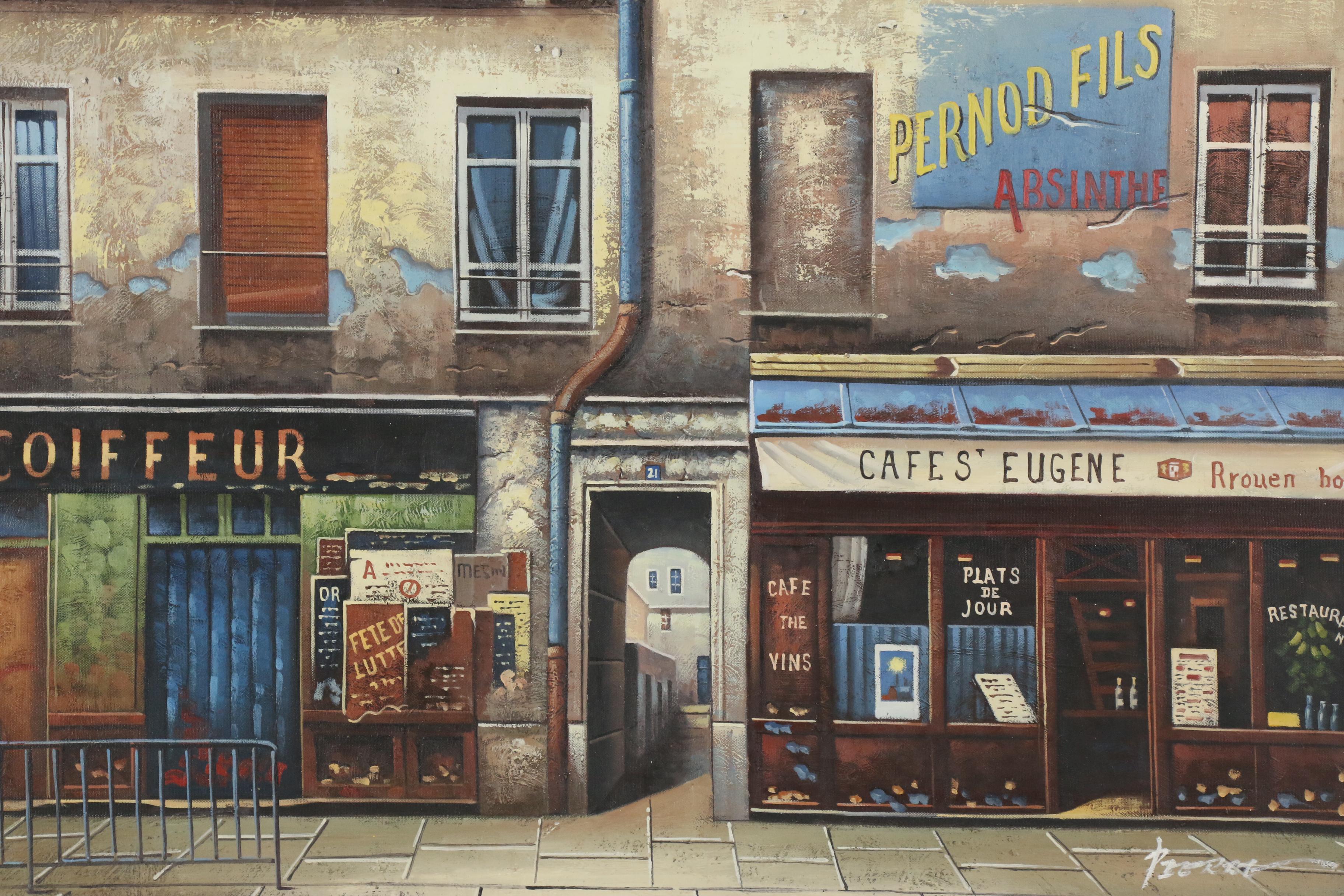 Oil Painting of French Street Scene