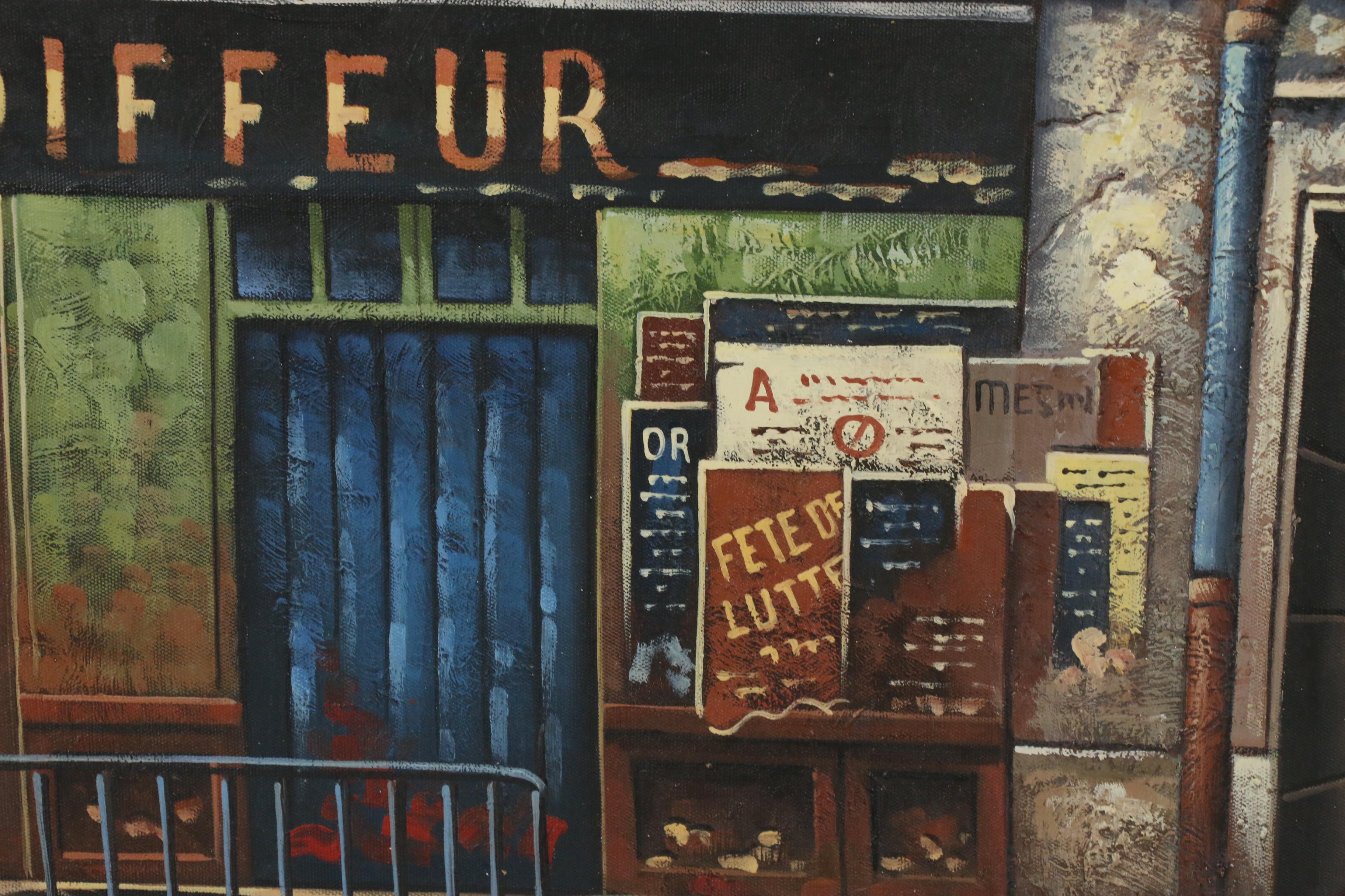 Oil Painting of French Street Scene