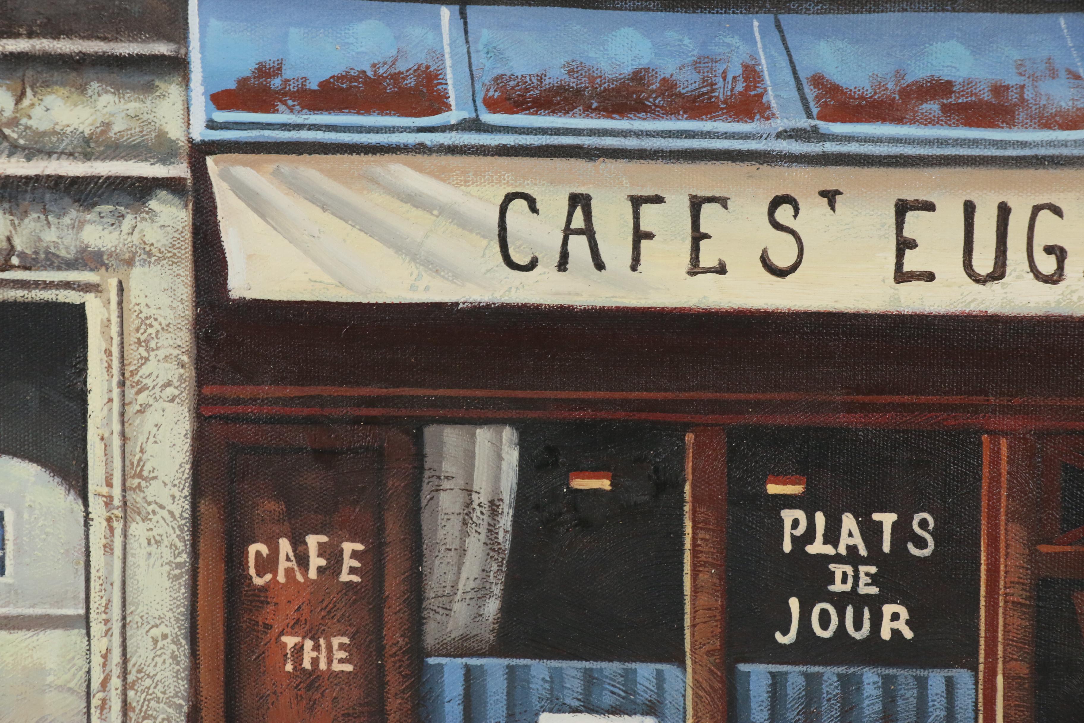 Oil Painting of French Street Scene