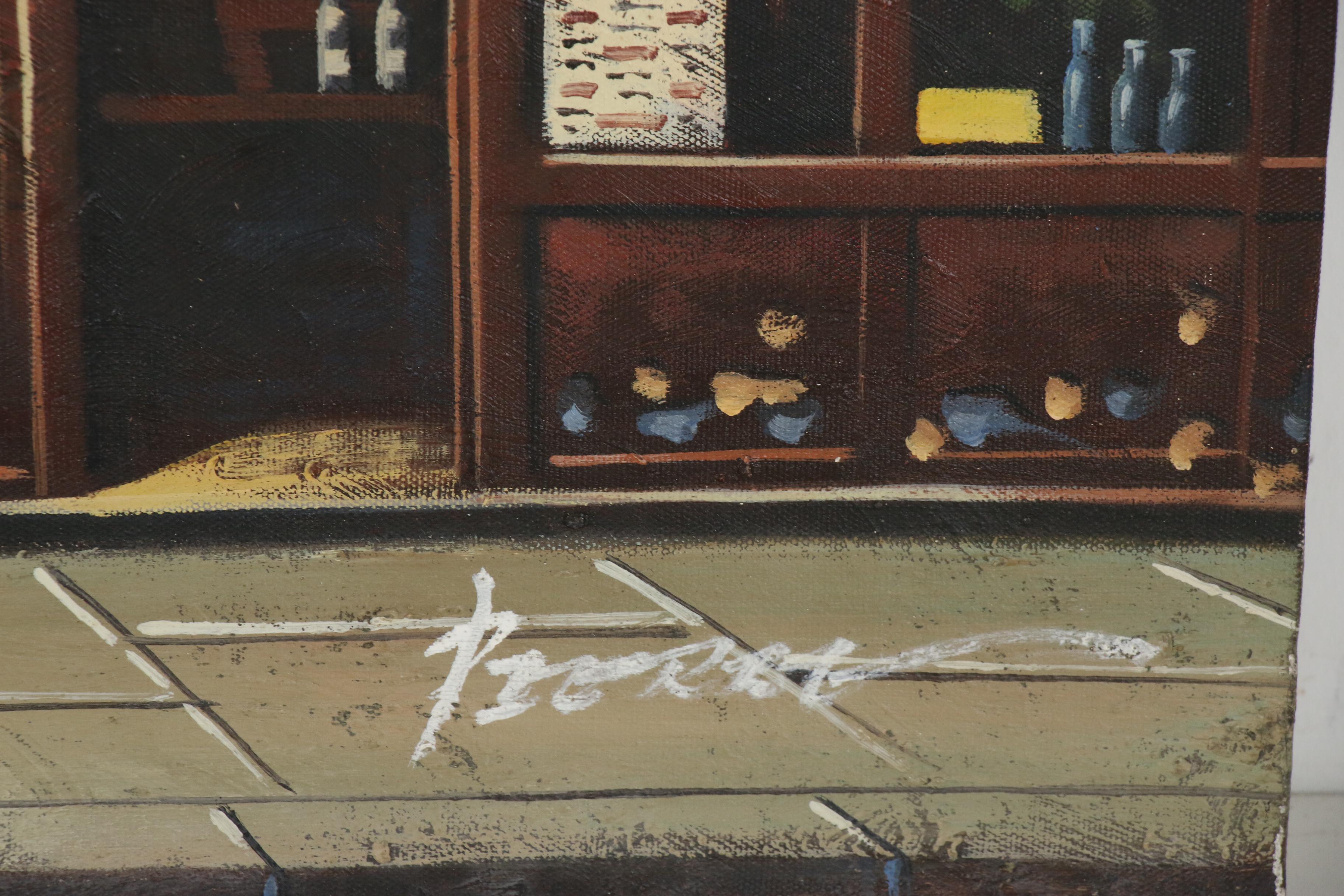 Oil Painting of French Street Scene