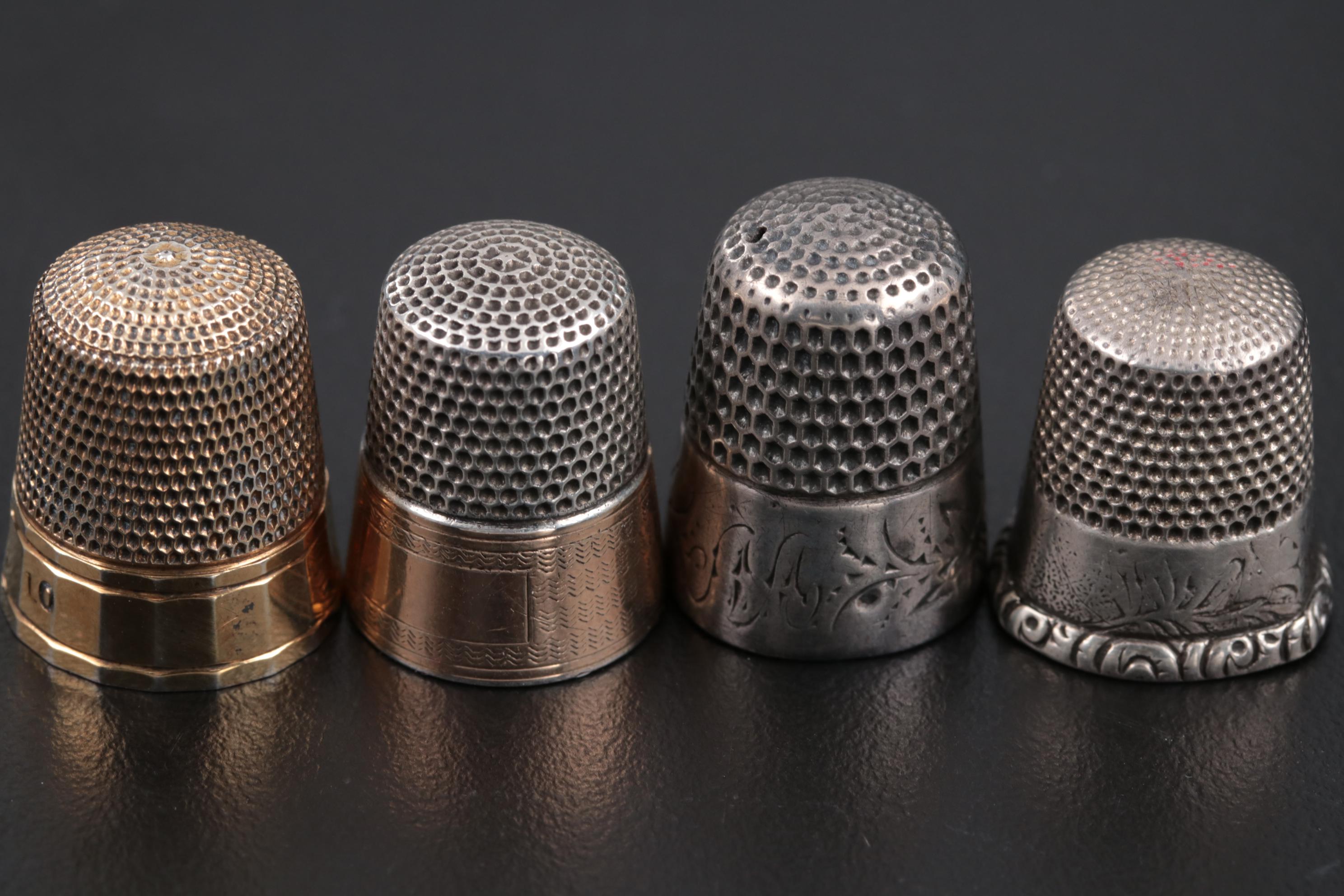 American Sterling Silver Thimbles Including Simons Brothers