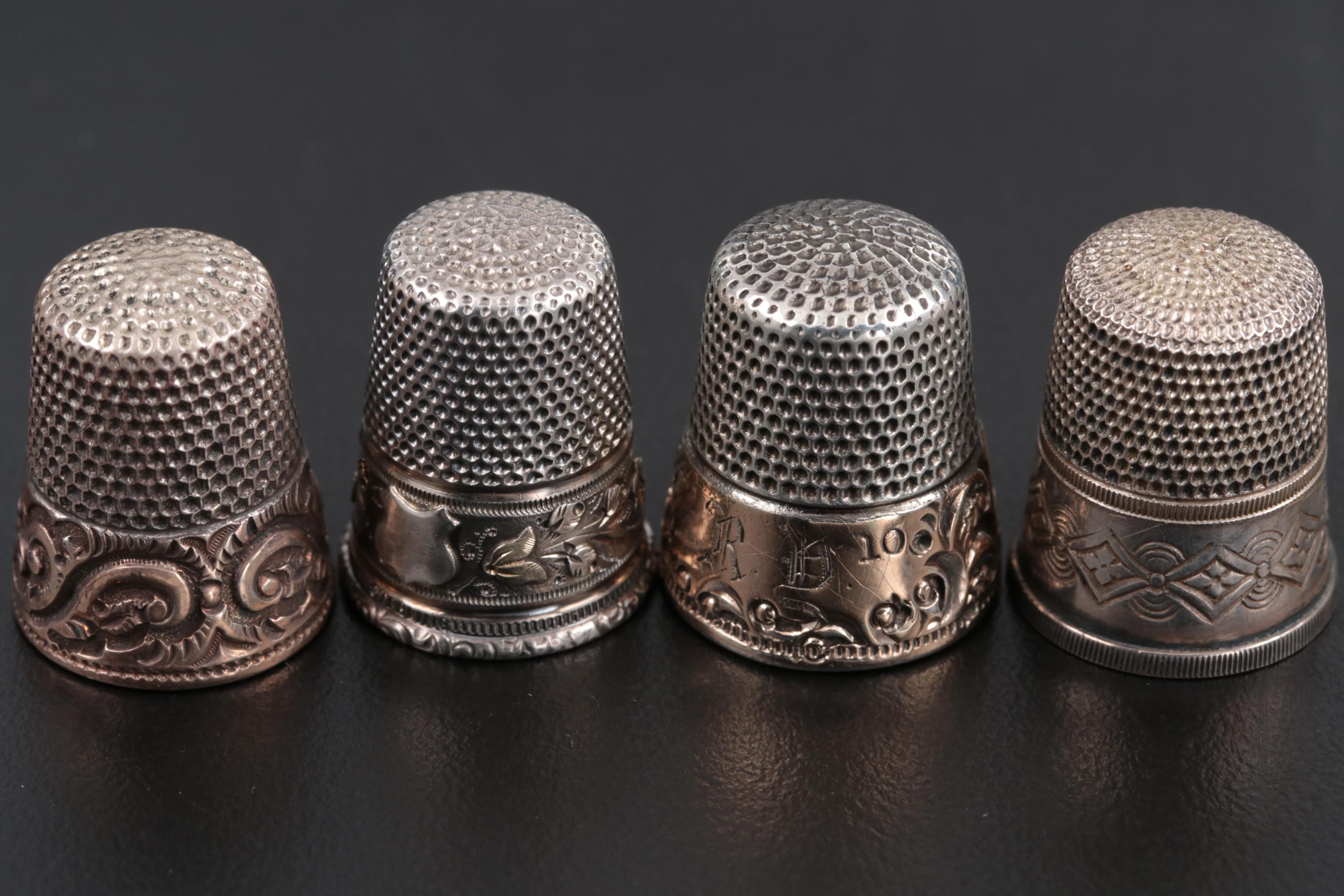 American Sterling Silver Thimbles Including Simons Brothers