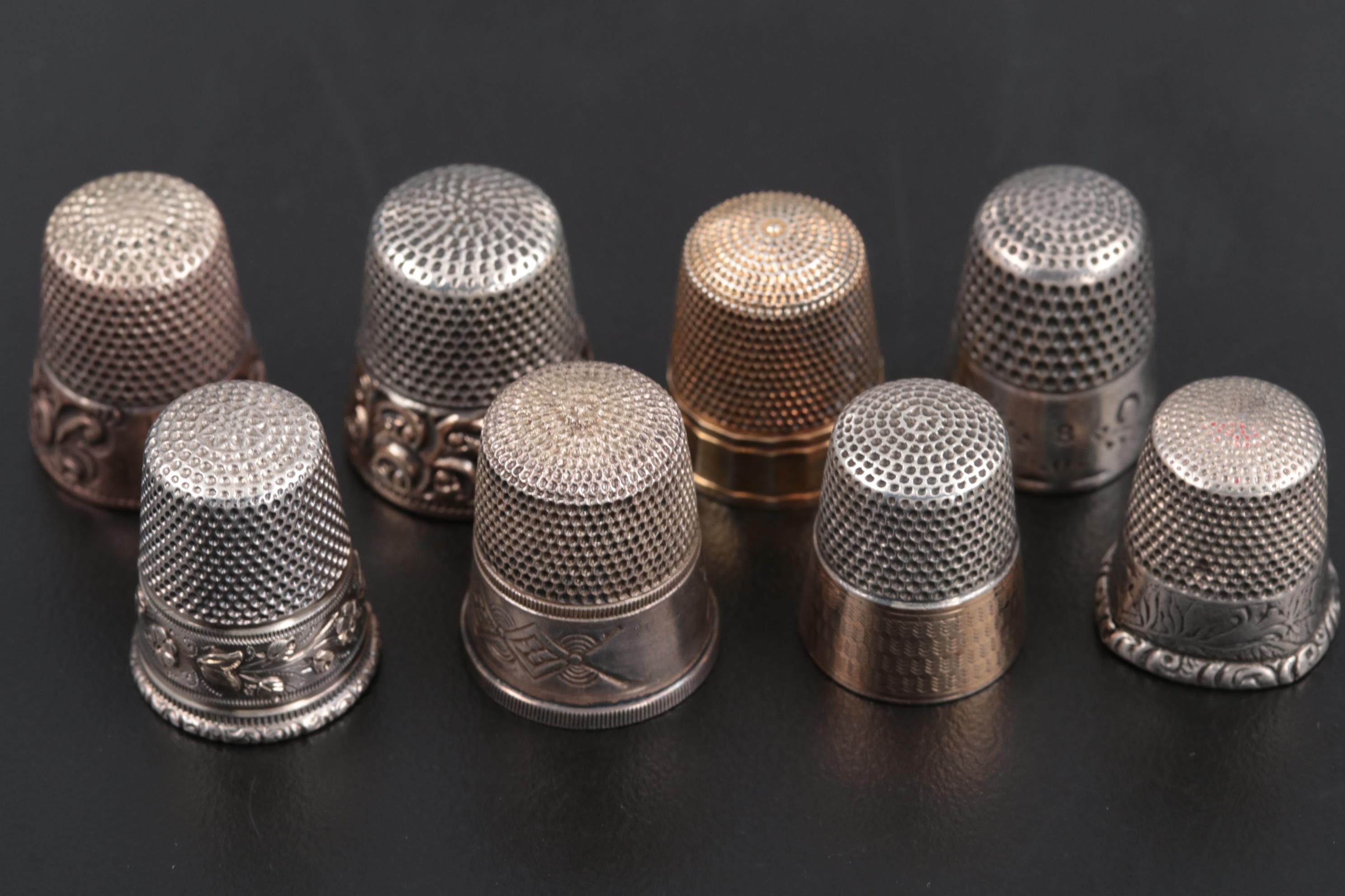 American Sterling Silver Thimbles Including Simons Brothers