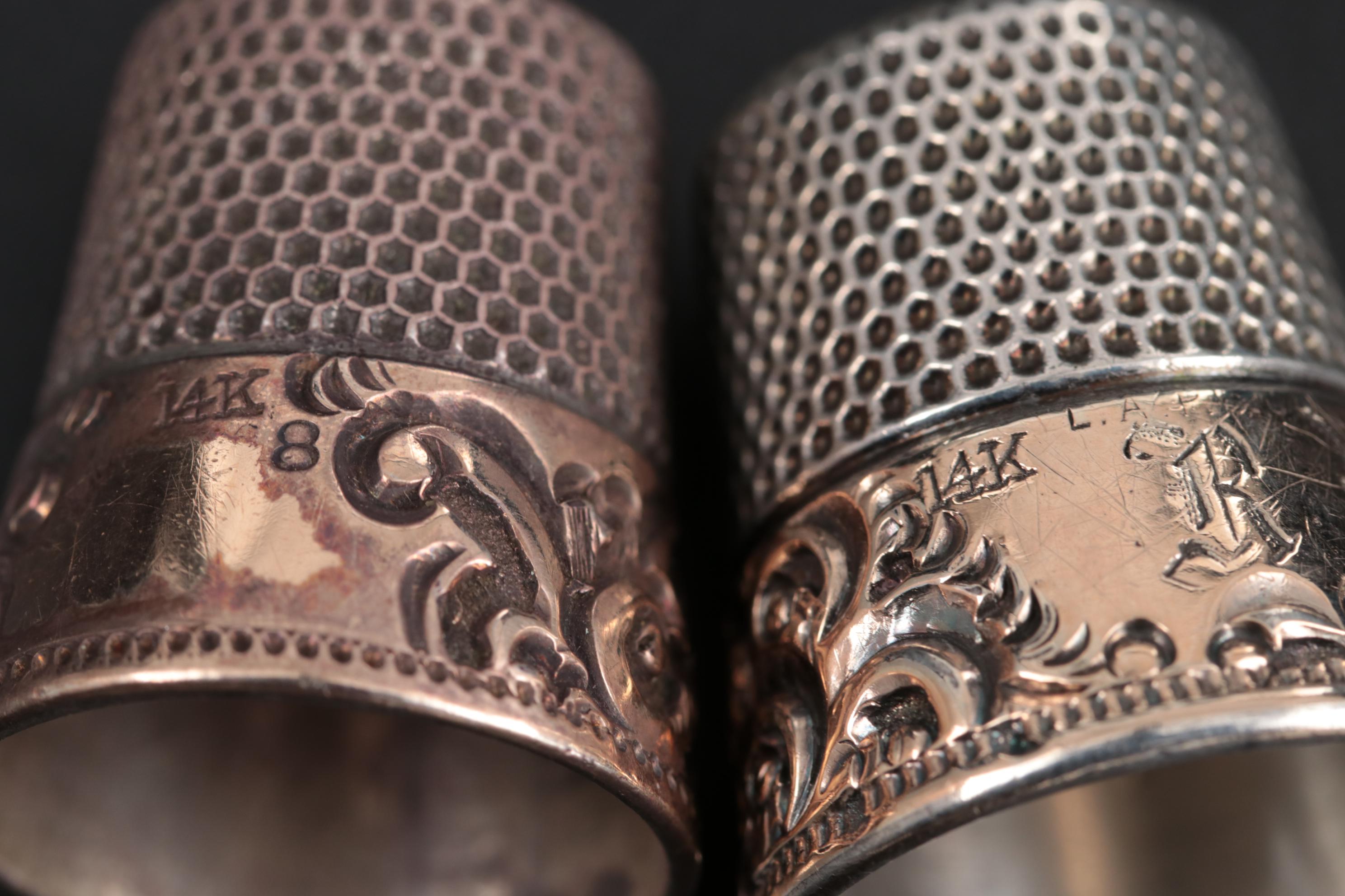 American Sterling Silver Thimbles Including Simons Brothers