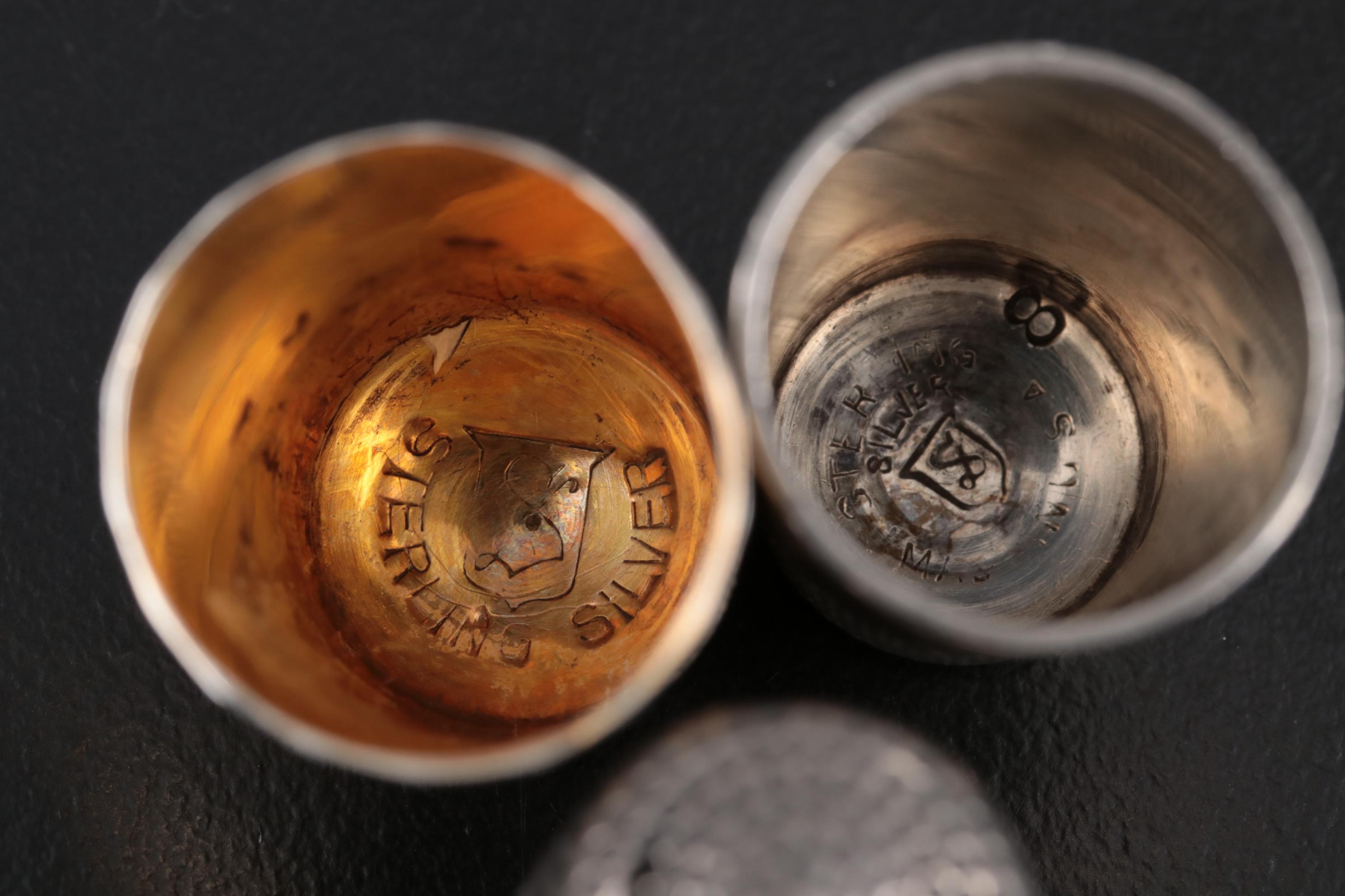 American Sterling Silver Thimbles Including Simons Brothers