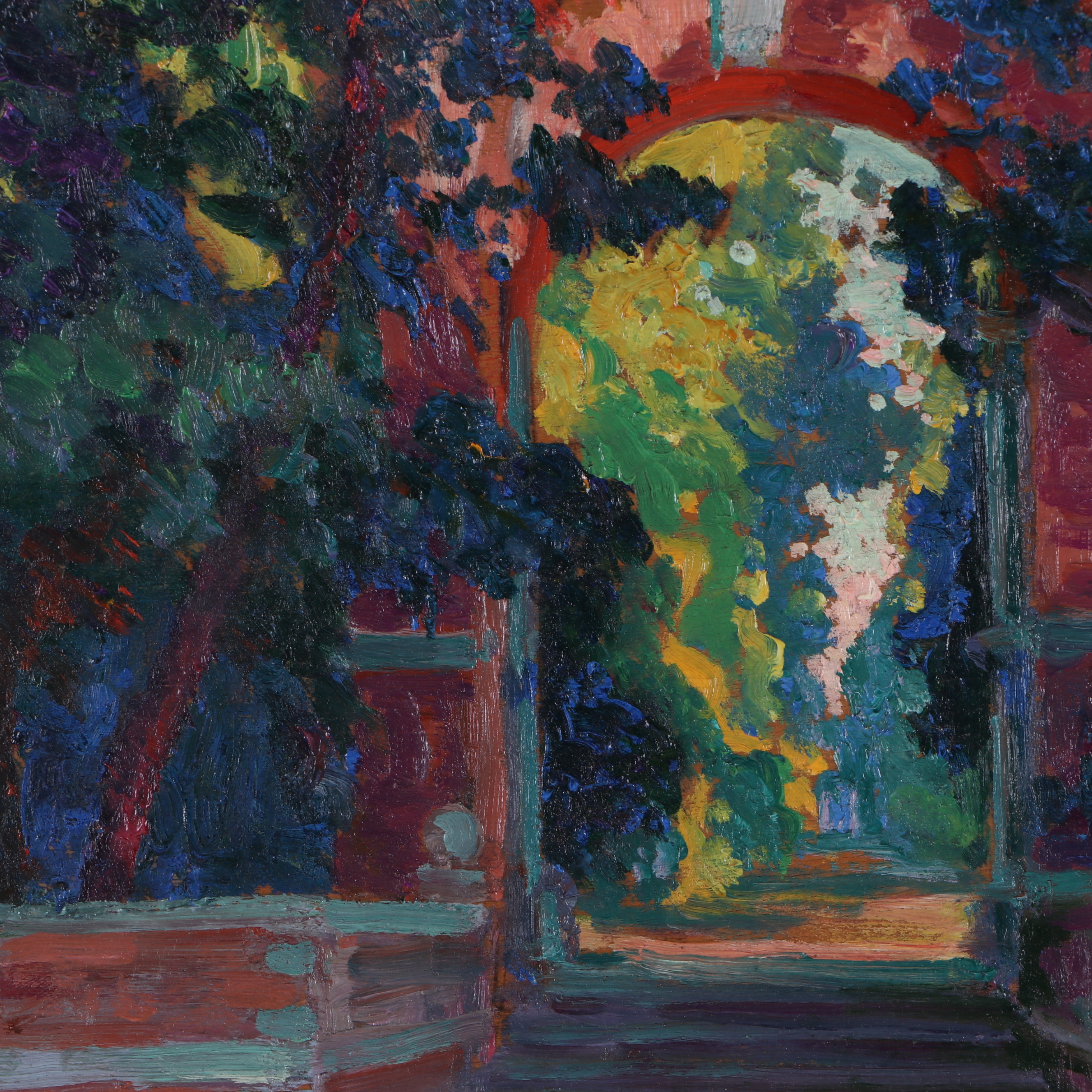 William S. Horton Oil Painting "A Garden in Venice"