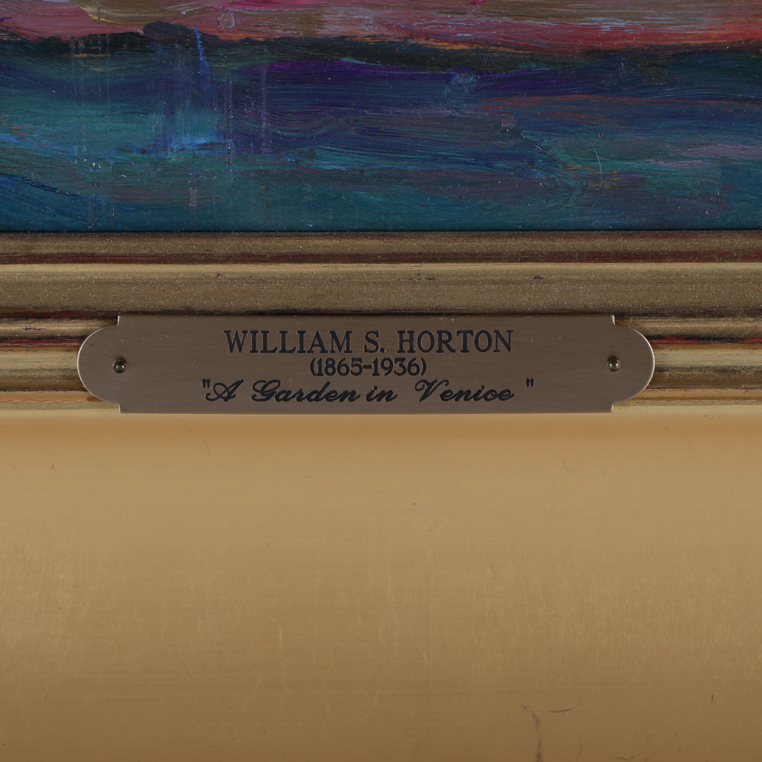William S. Horton Oil Painting "A Garden in Venice"