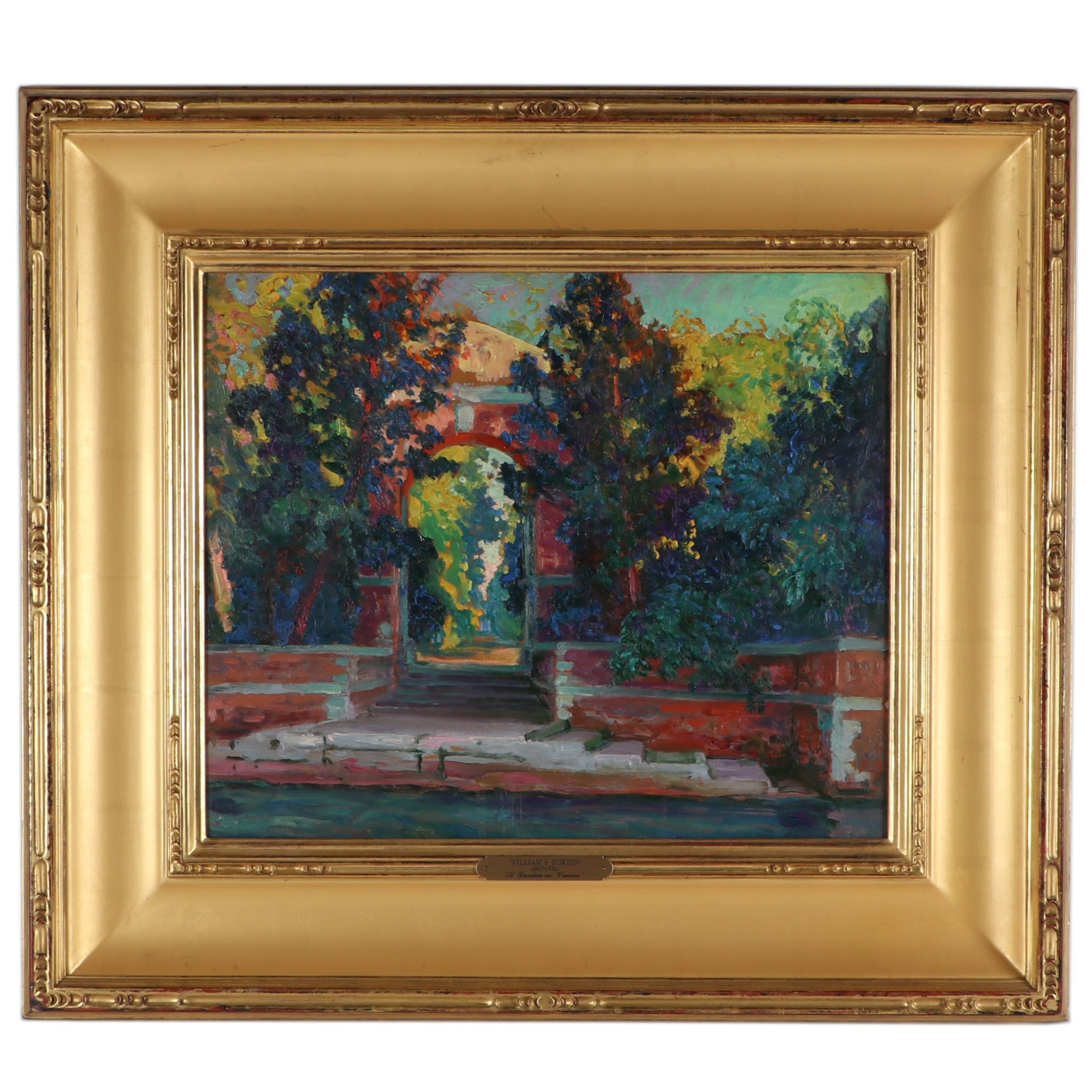 William S. Horton Oil Painting "A Garden in Venice"