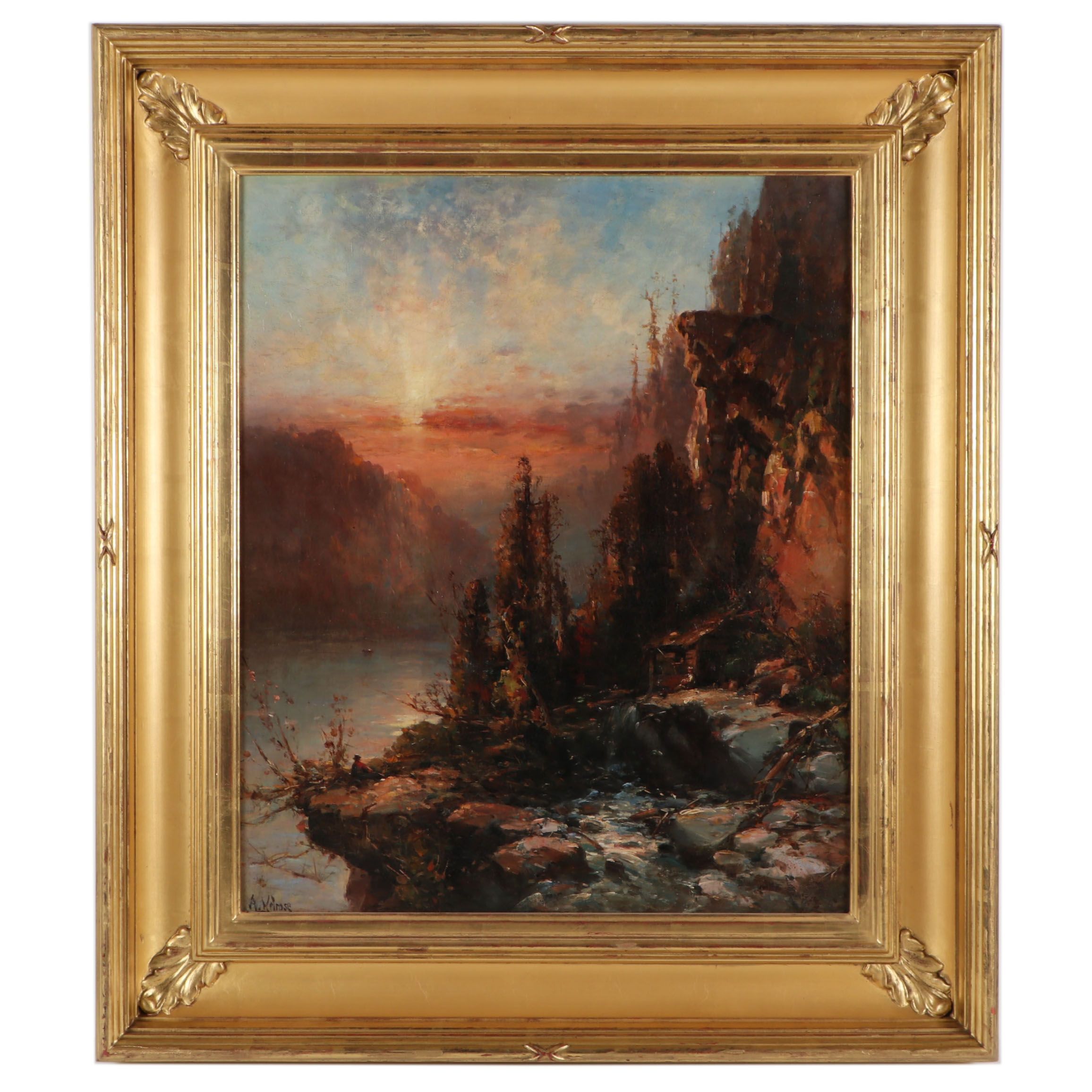 Andrew Melrose Landscape Oil Painting "Mountain Retreat"