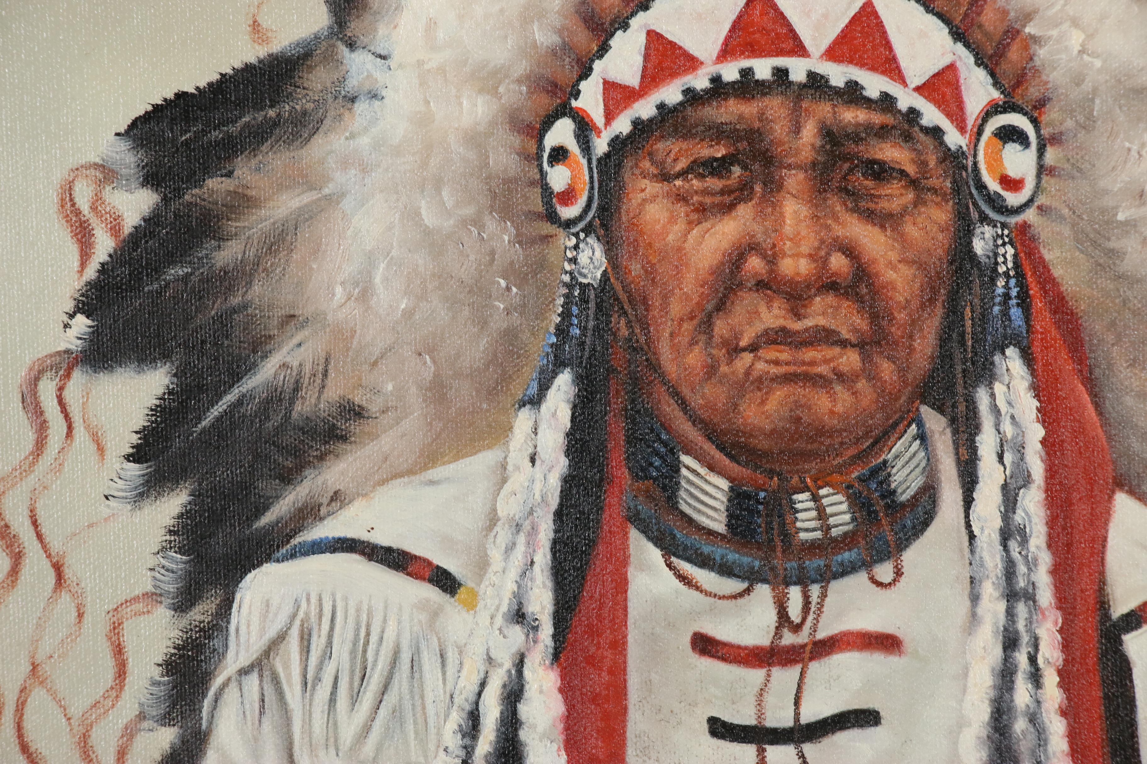 Oil Painting after James Bama "Shoshone Chief"