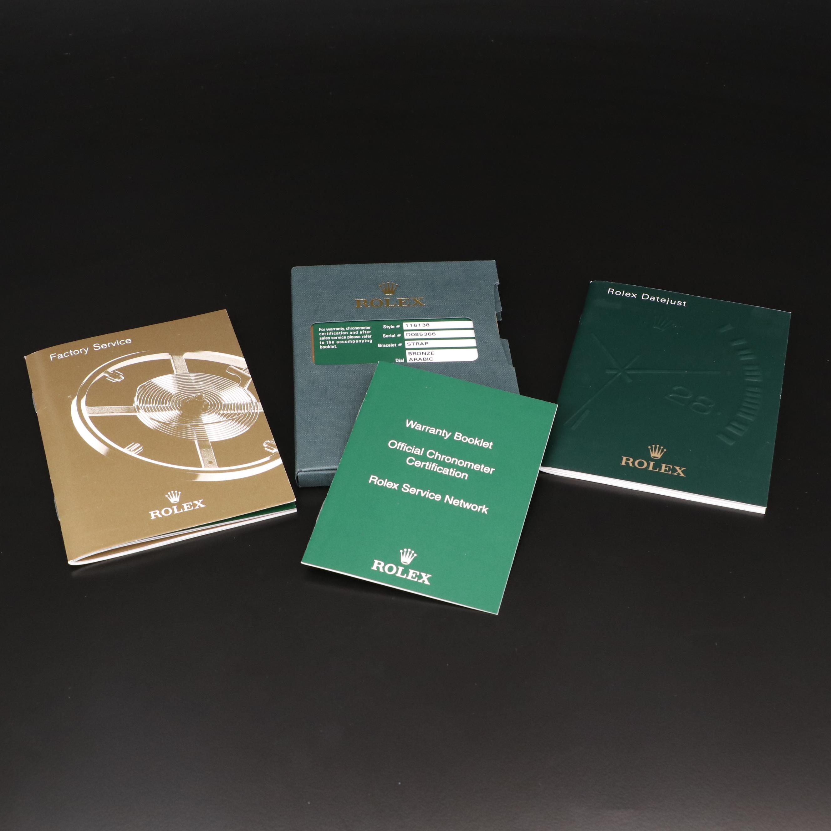 Rolex Datejust 116138 18K Yellow Gold Automatic Watch