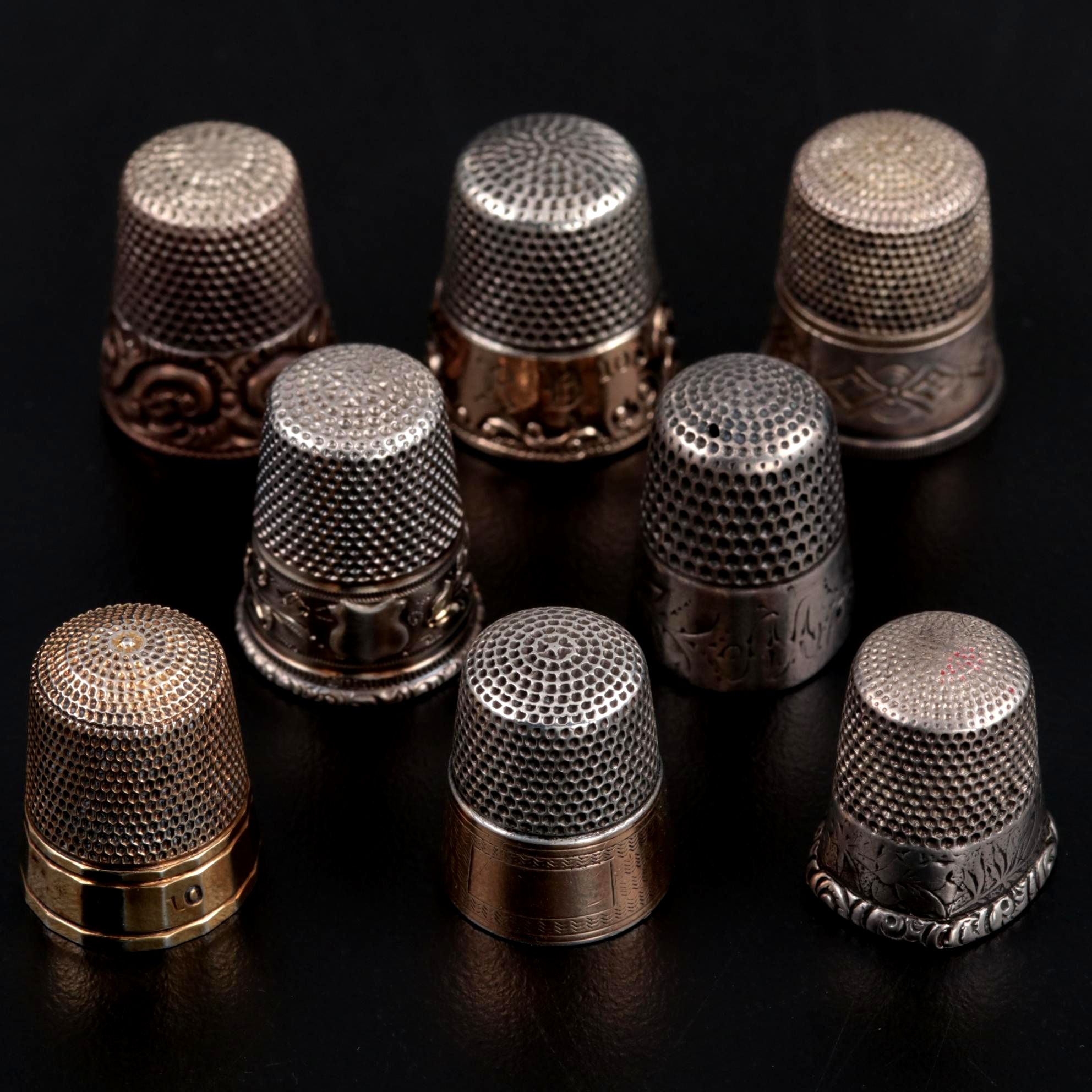 American Sterling Silver Thimbles Including Simons Brothers